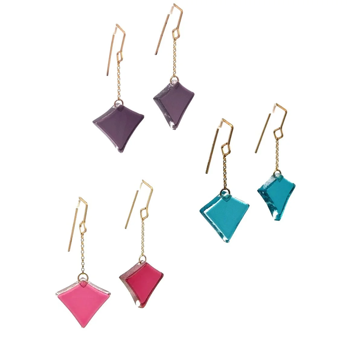 Small Deco Diamond Drop Hooks