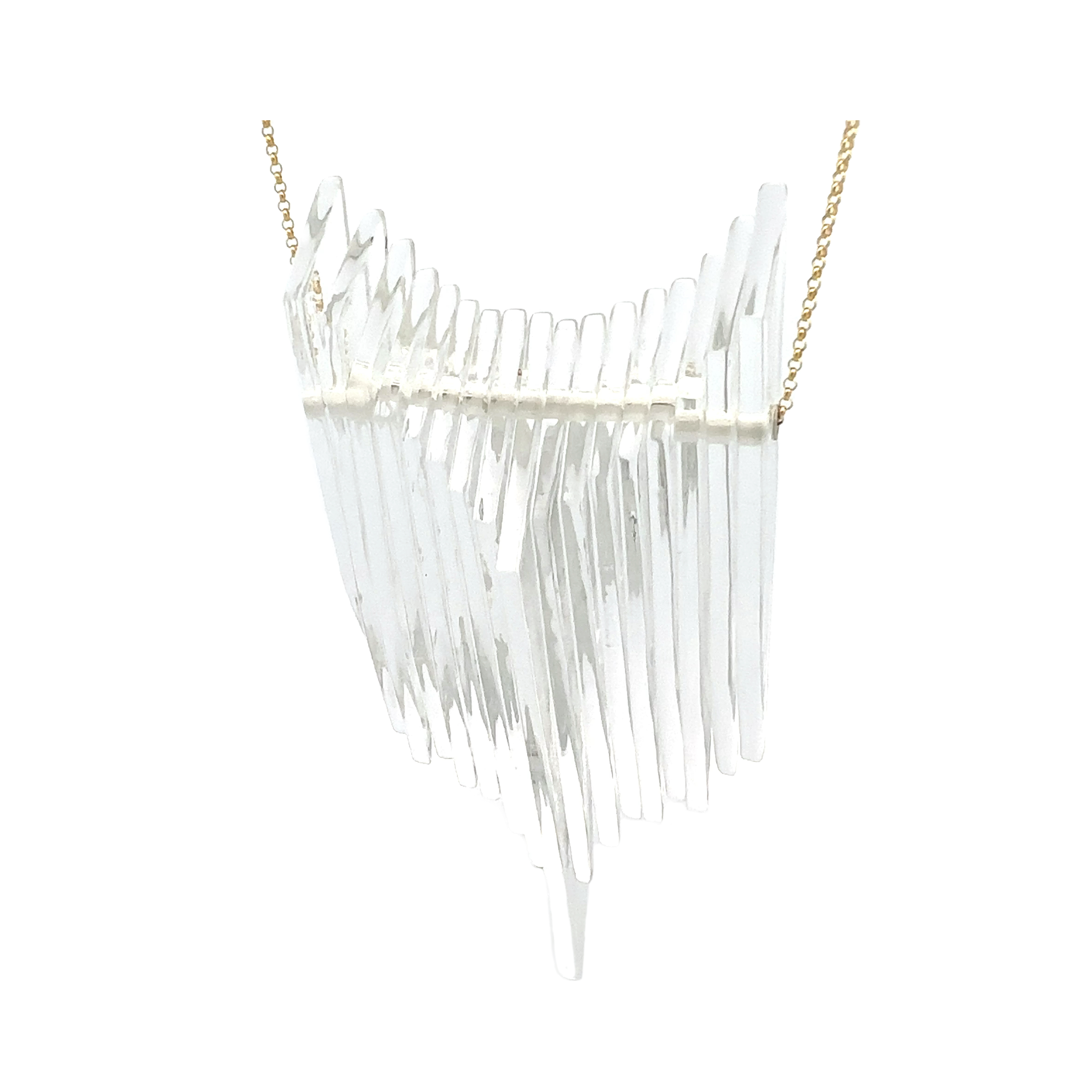 Clear Kinetic Shield Necklace