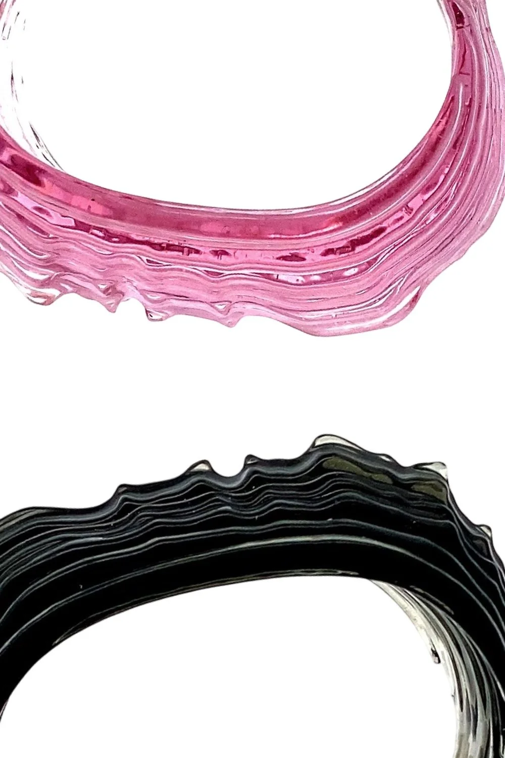 Curly Moss Blend Cuff in Fuchsia &amp; Dark Grey