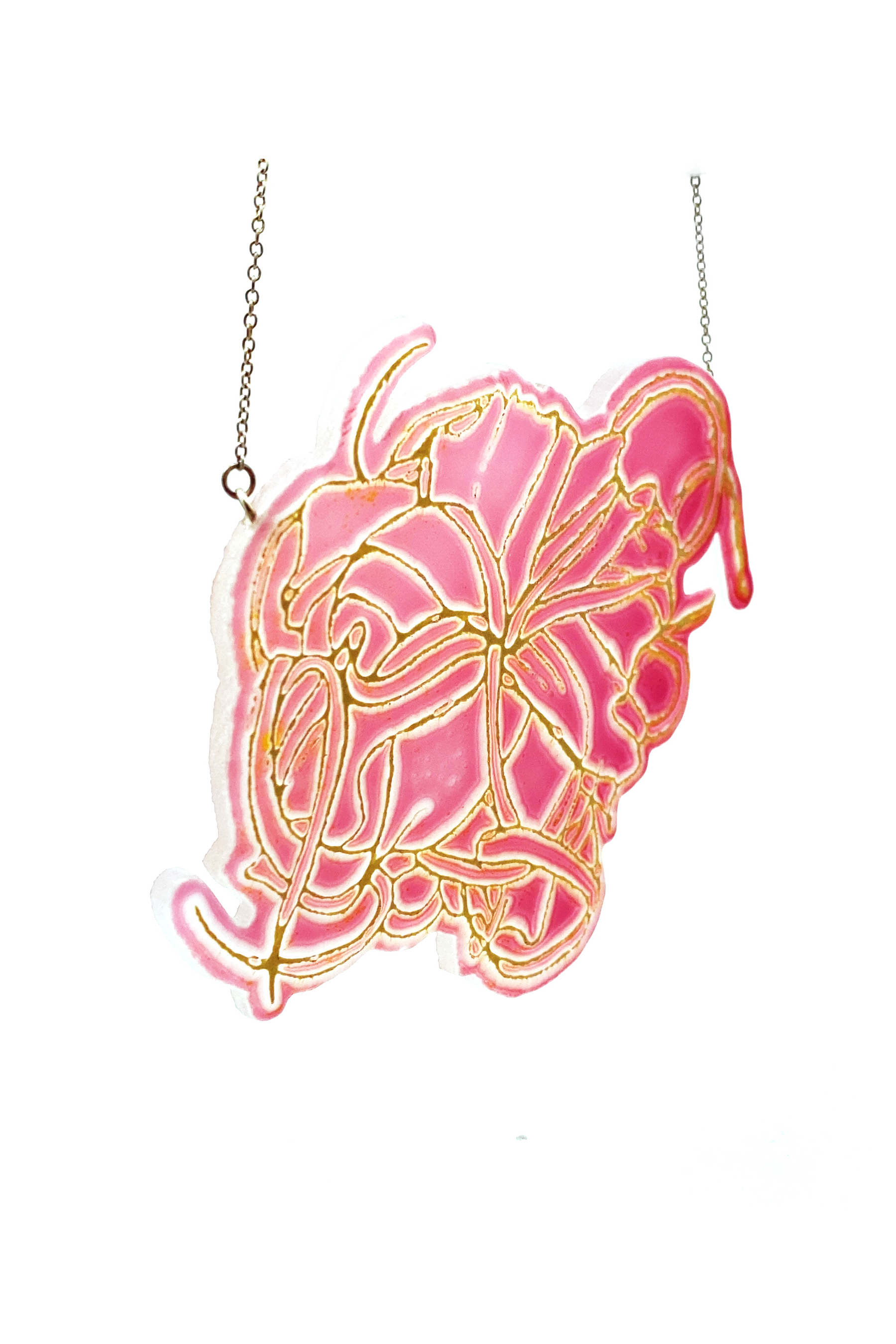Large Pink and Yellow Airplant Necklace