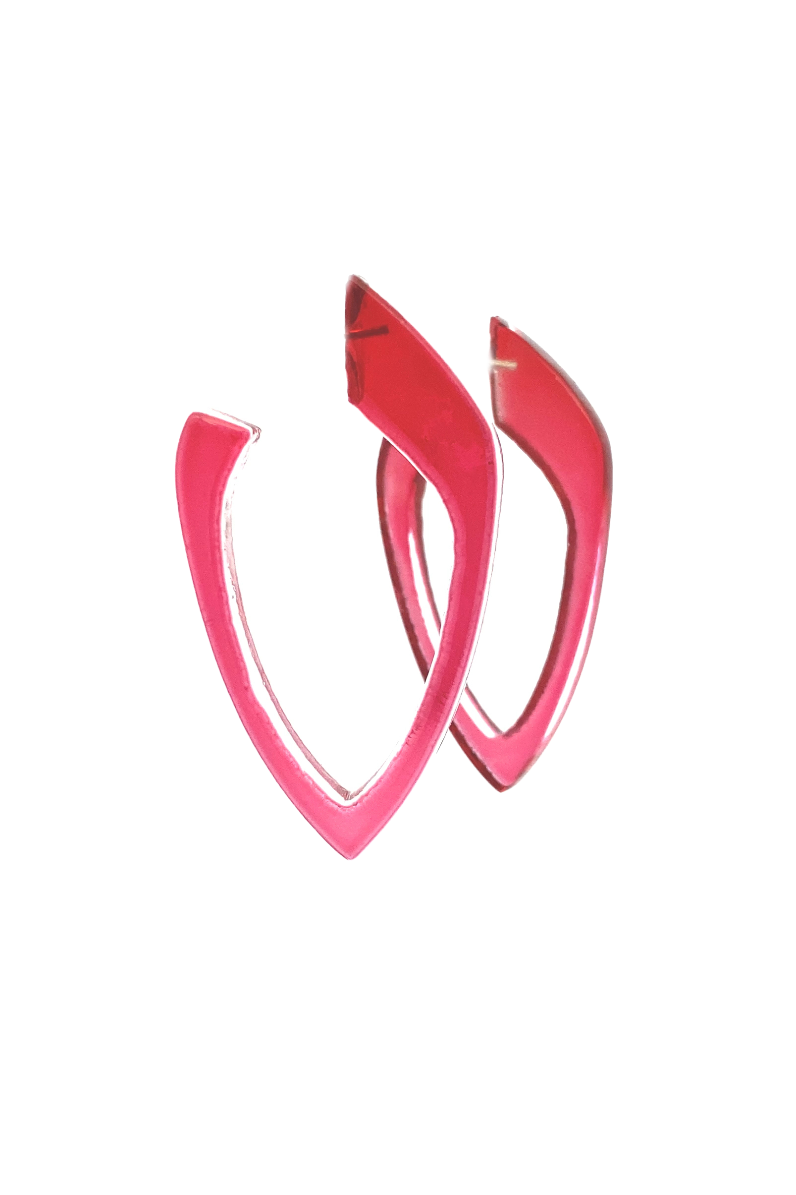 Open Deco Drop Post Earrings in Ruby