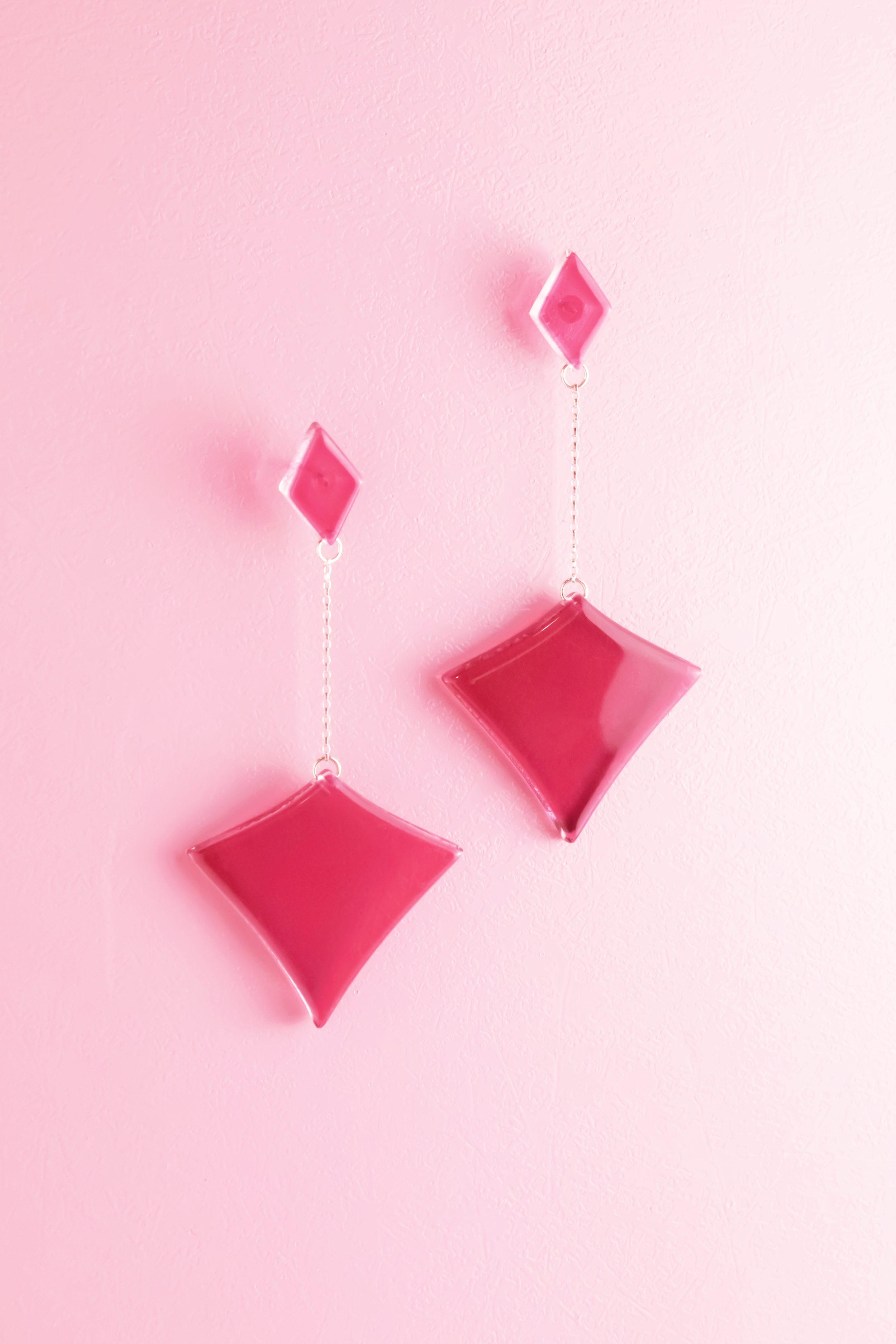 Deco Diamond Drop Earrings in Ruby