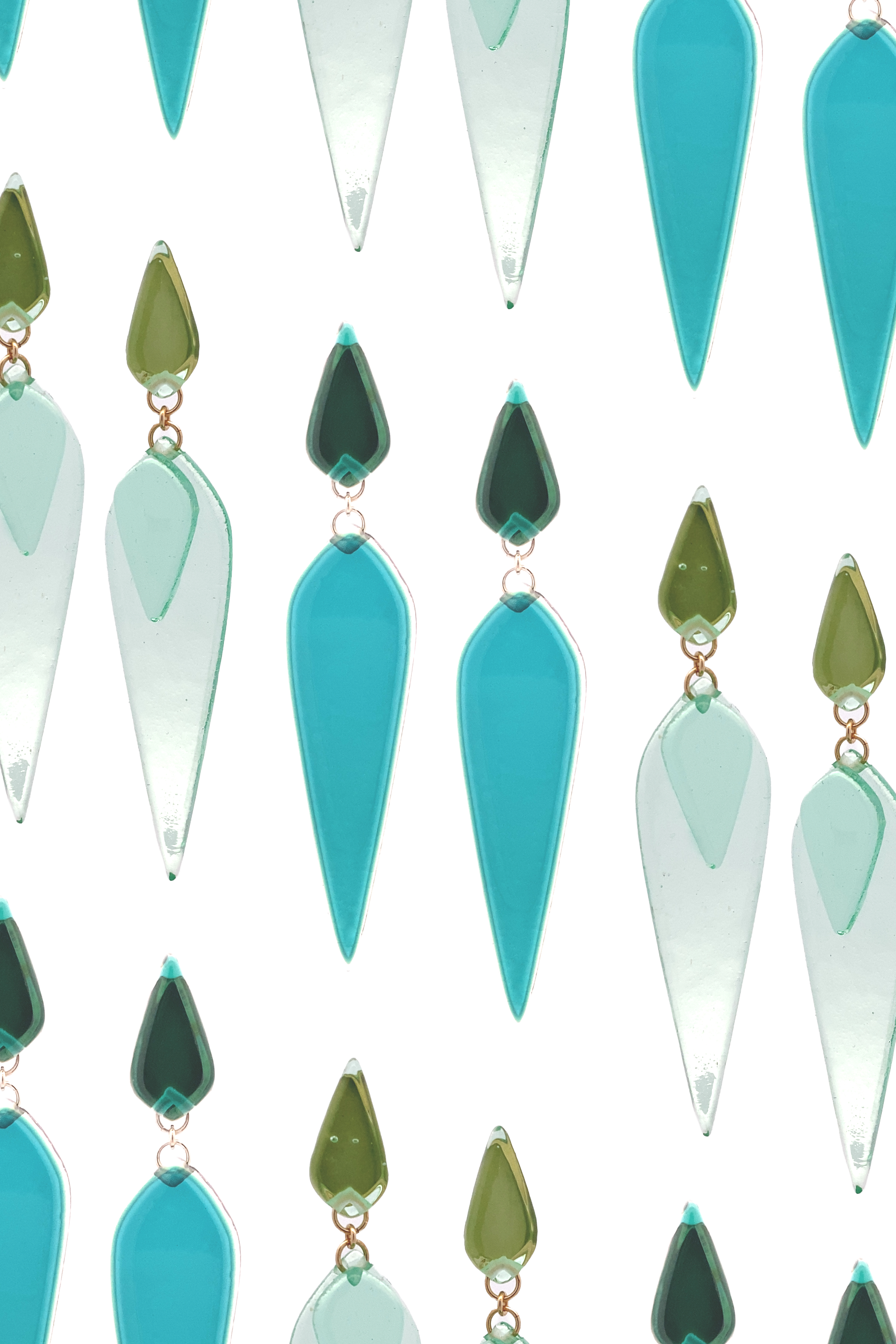 Deco Dagger Drops in Dark Lagoon featuring Double Deco Dagger Drops in Jade