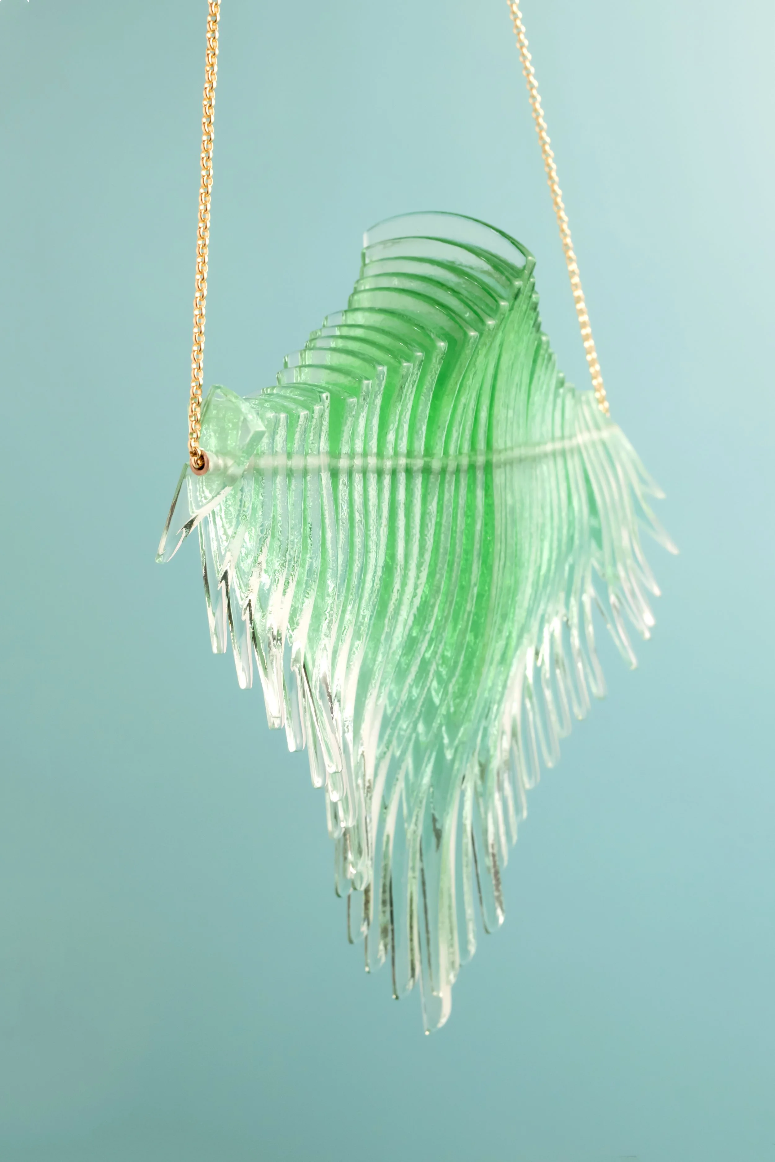 Large Kinetic Deco Necklace in Jade