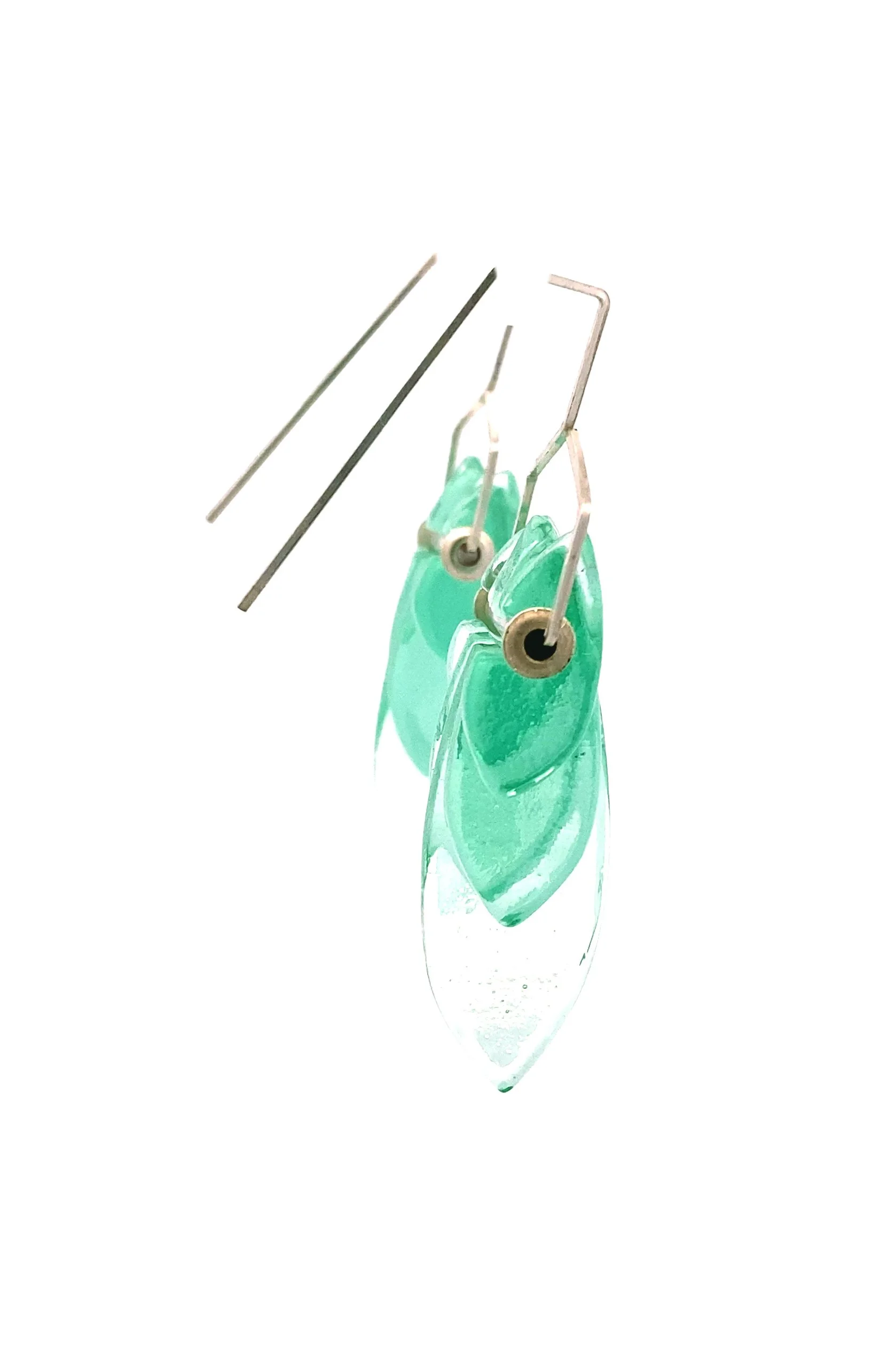 Kinetic Deco Teardrop Hooks in Jade