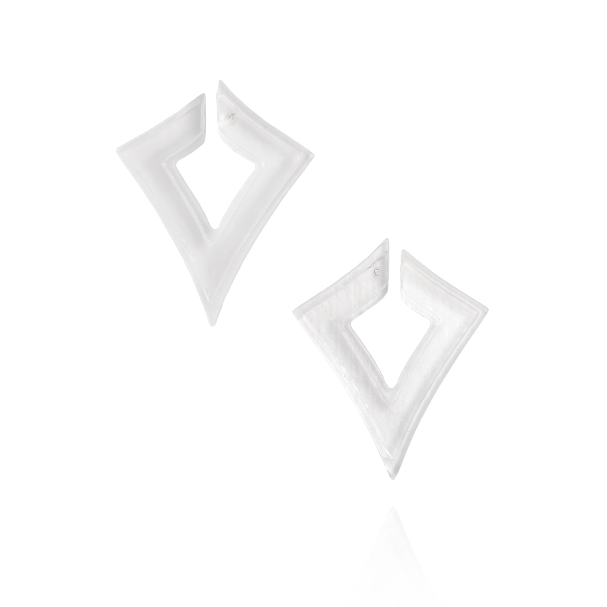 Stacked Open Diamond Post Earrings in Clear
