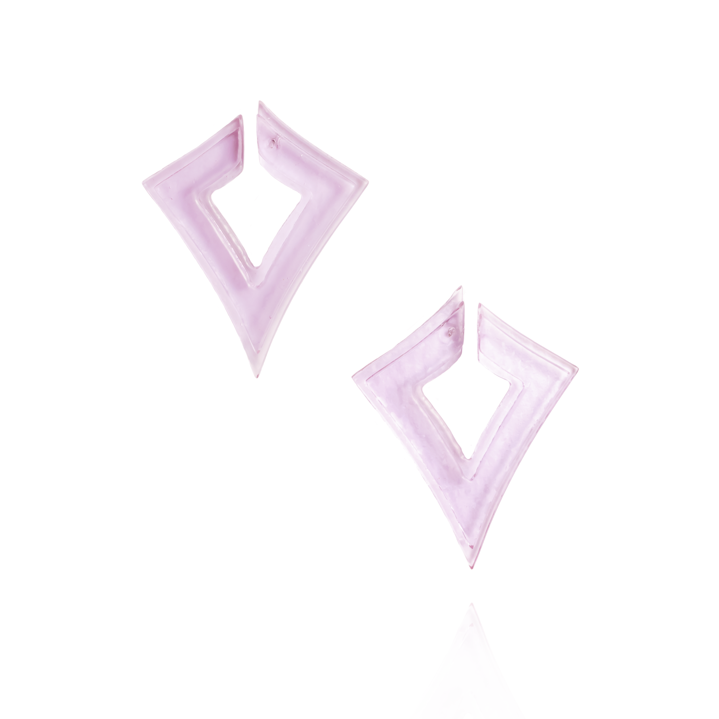 Stacked Open Diamond Post Earrings in Fuchsia