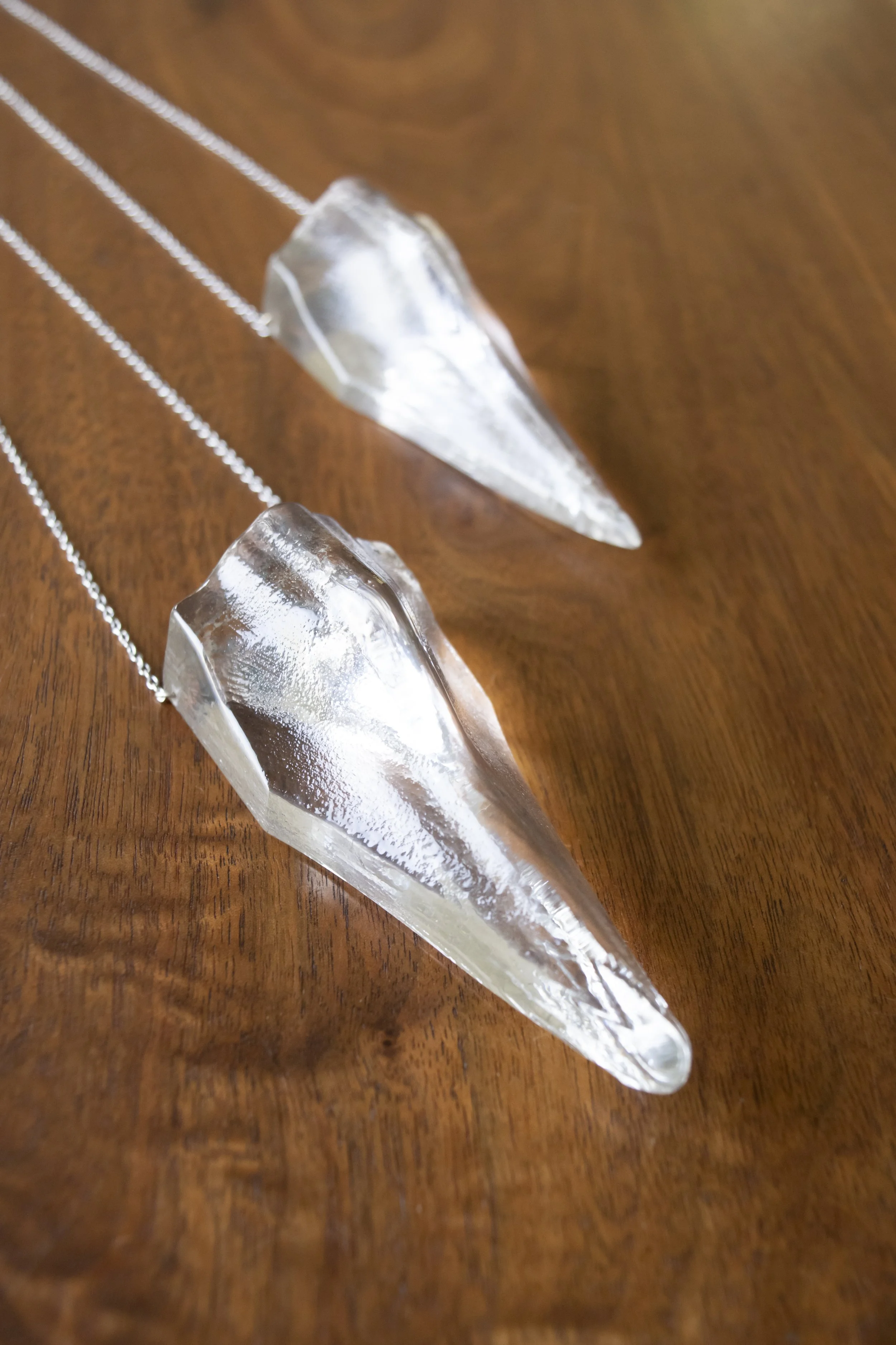 Clear Hot Pressed Deco Dagger Necklaces