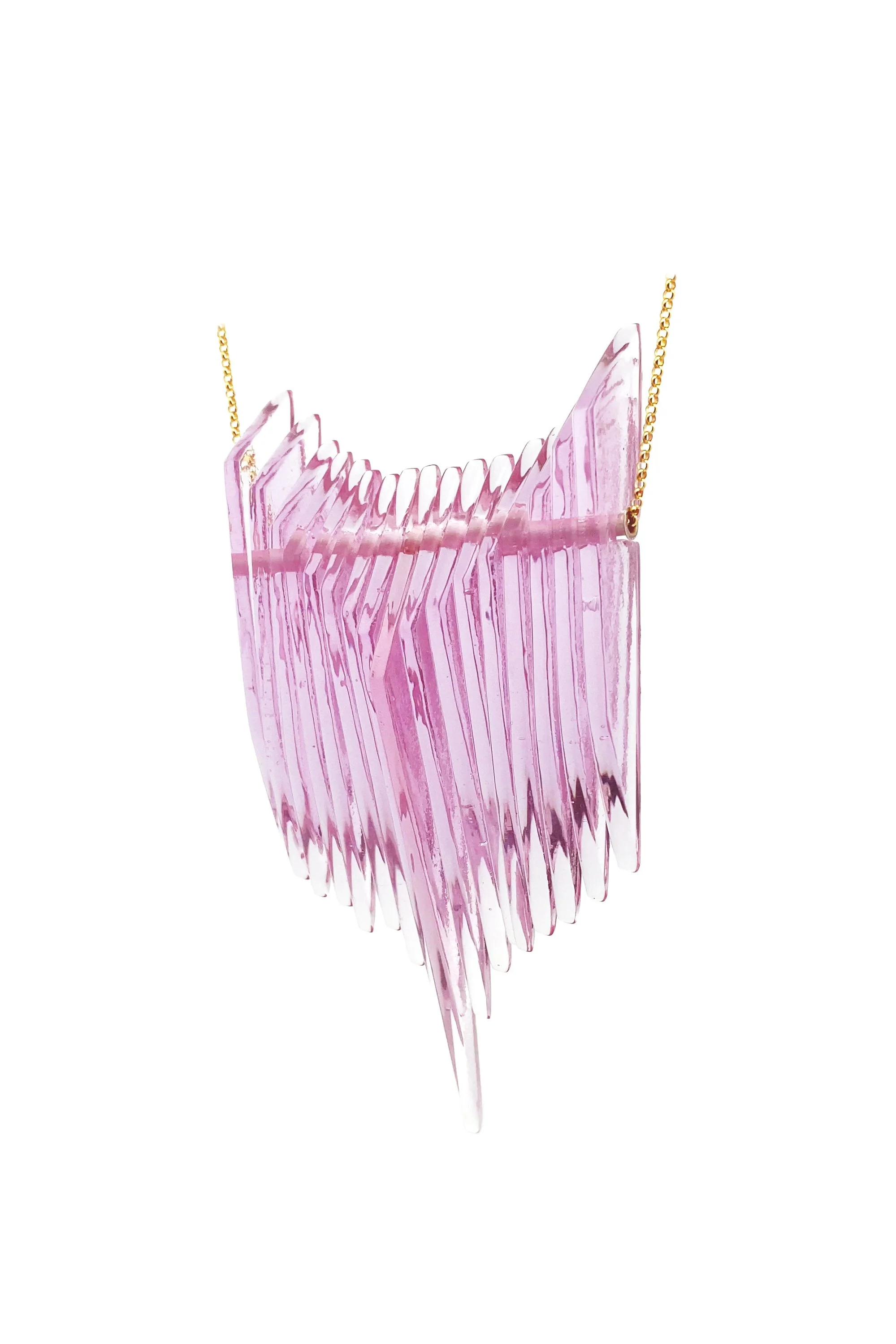 Fuchsia Kinetic Shield Necklace
