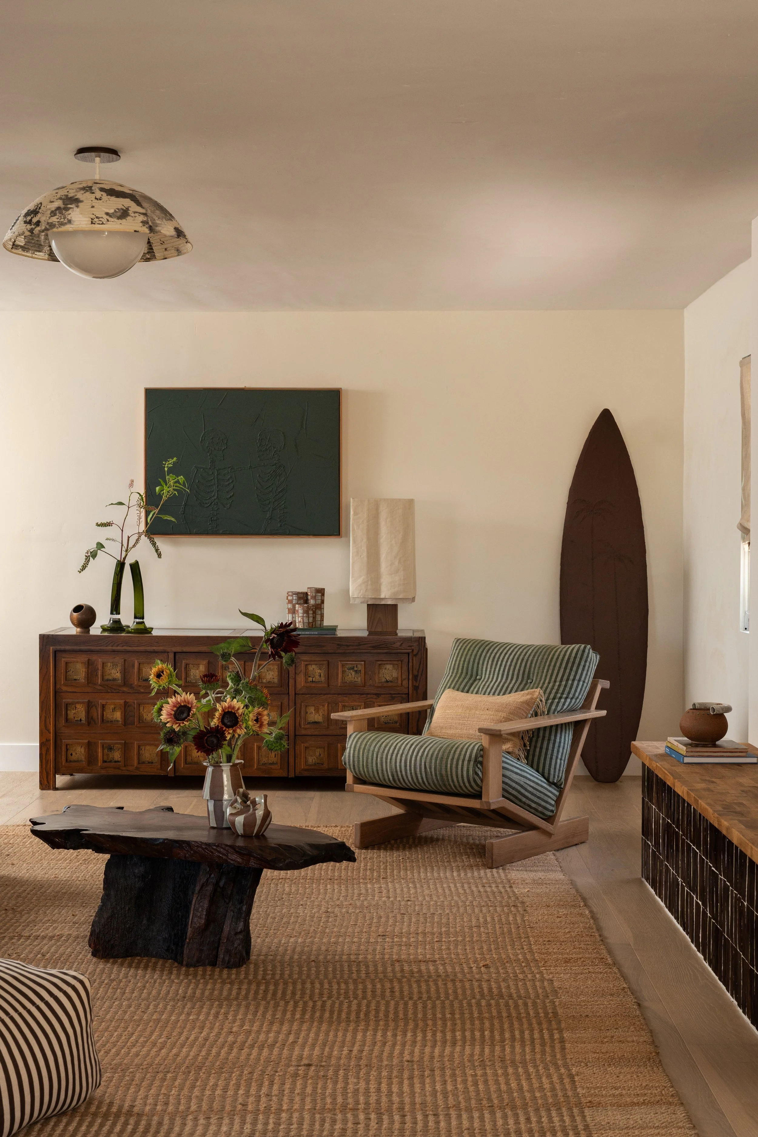 vintage furniture, earthy color pallete.