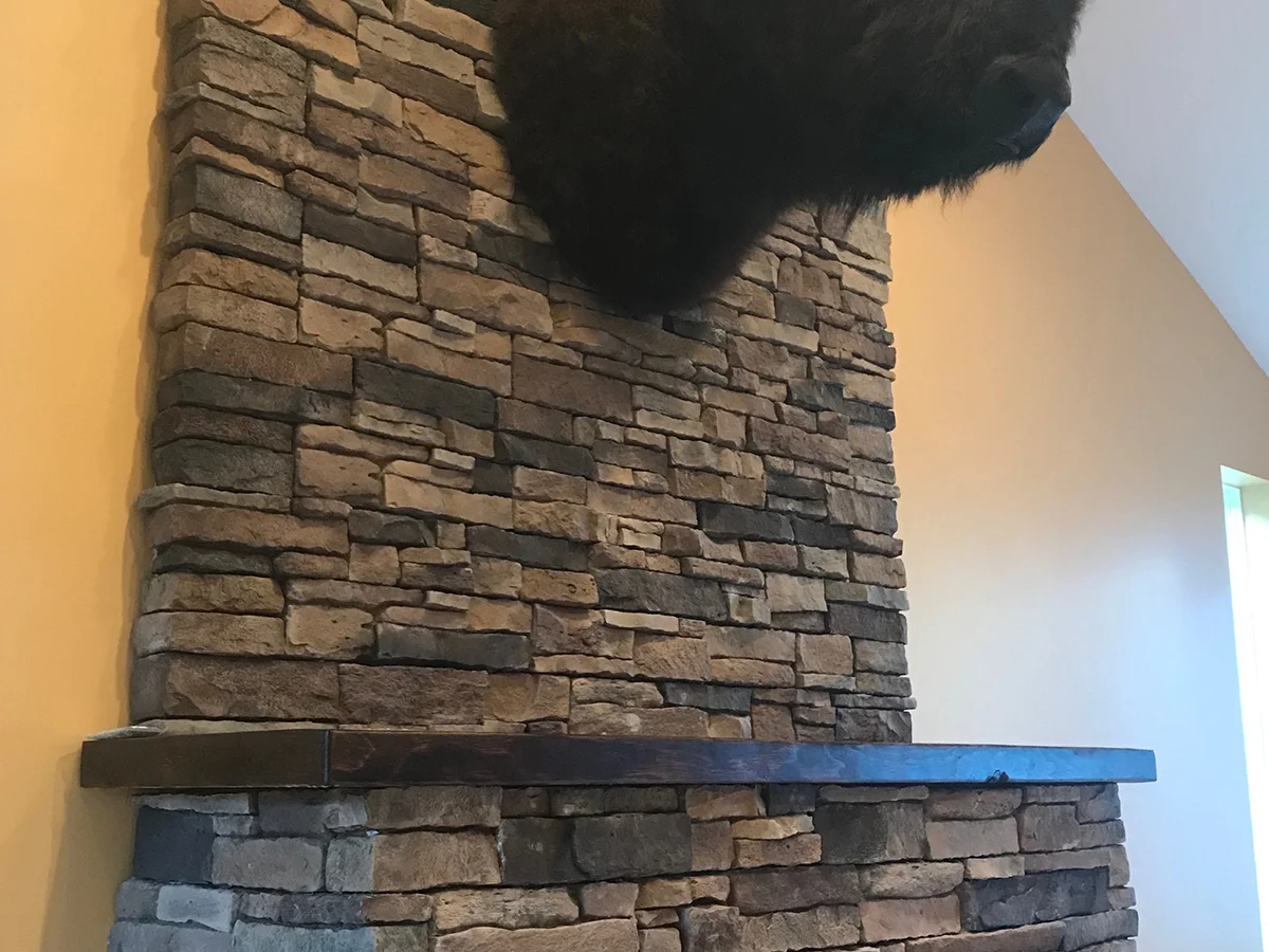 Stone Fireplace with Mount