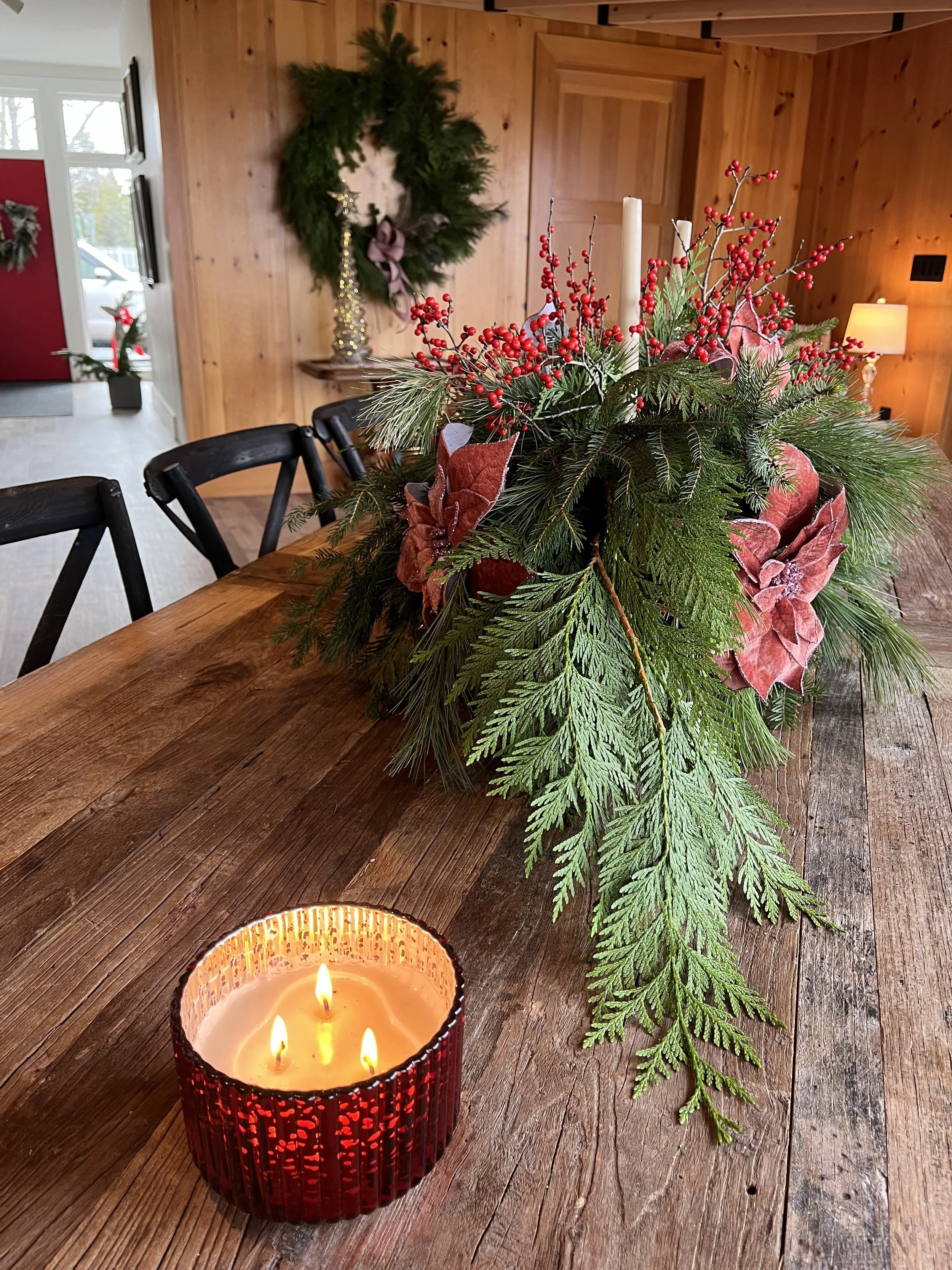 View from the table to the entrances.