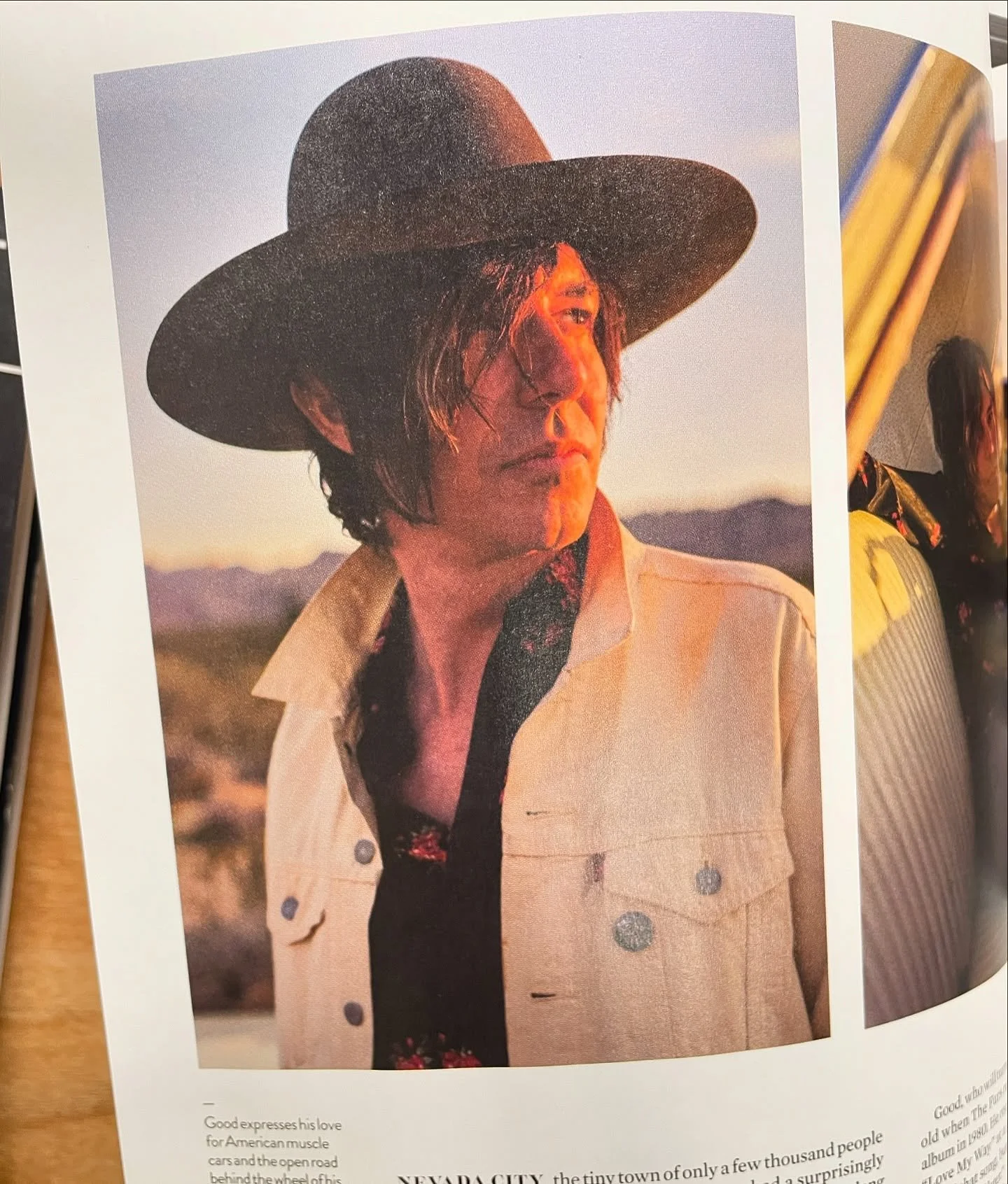 My guy @riichgood featured in @palmspringslifemagazine wearing his custom Recapitate hat.  Btw- you should visit @this_is_very_very next time you&rsquo;re up here in the Joshua Tree/29 Palms area! +Also a cool magazine shop next door @hideserttimes_m