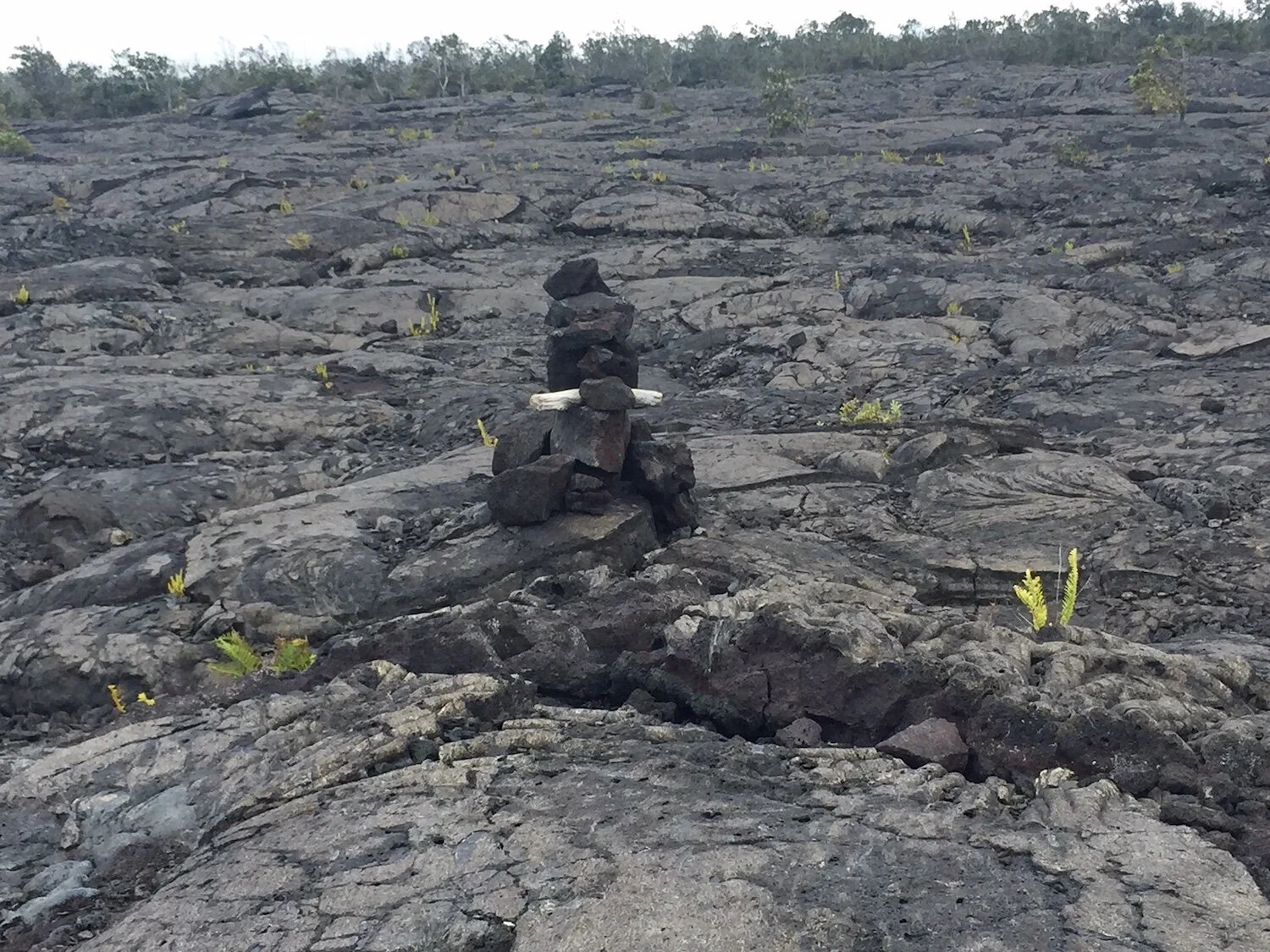 May be one of the many rock formations on the islands representing the ex-lovers of Pele frozen in stone.
