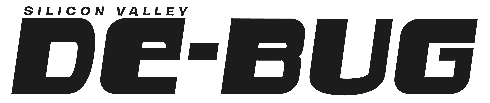 Black text reading: Silicon Valley De-bug.