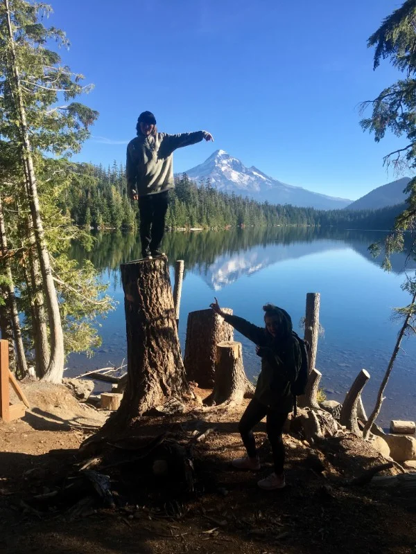 The team went on a hike to warm their legs up for winter