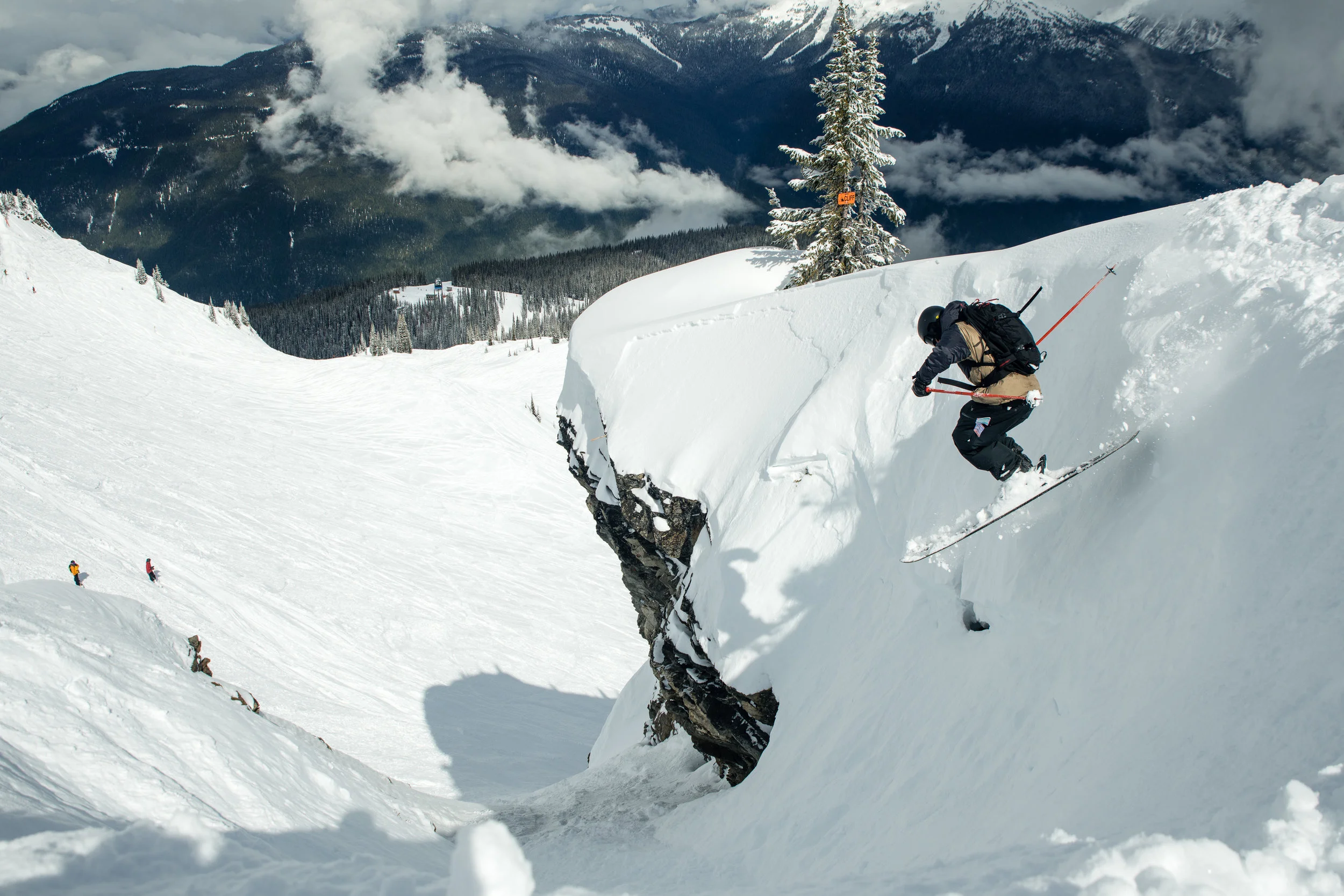 Jake Williams dropping clifs at Revelstoke