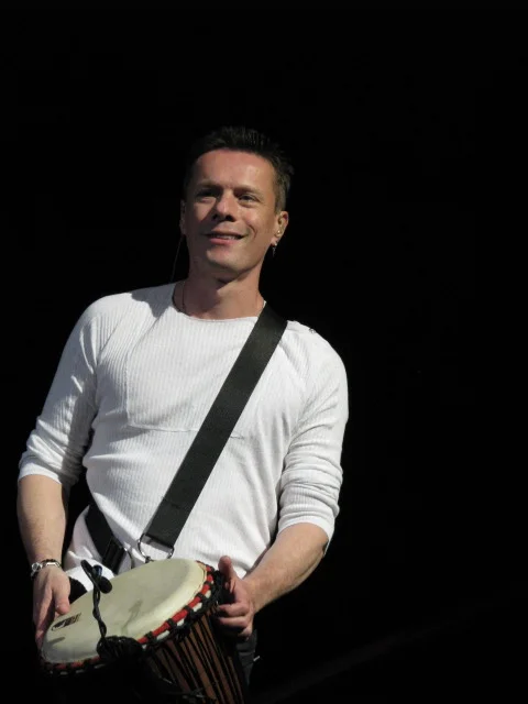 Larry Mullen, Jr., U2. Croke Park, Dublin, Ireland. July 25, 2009