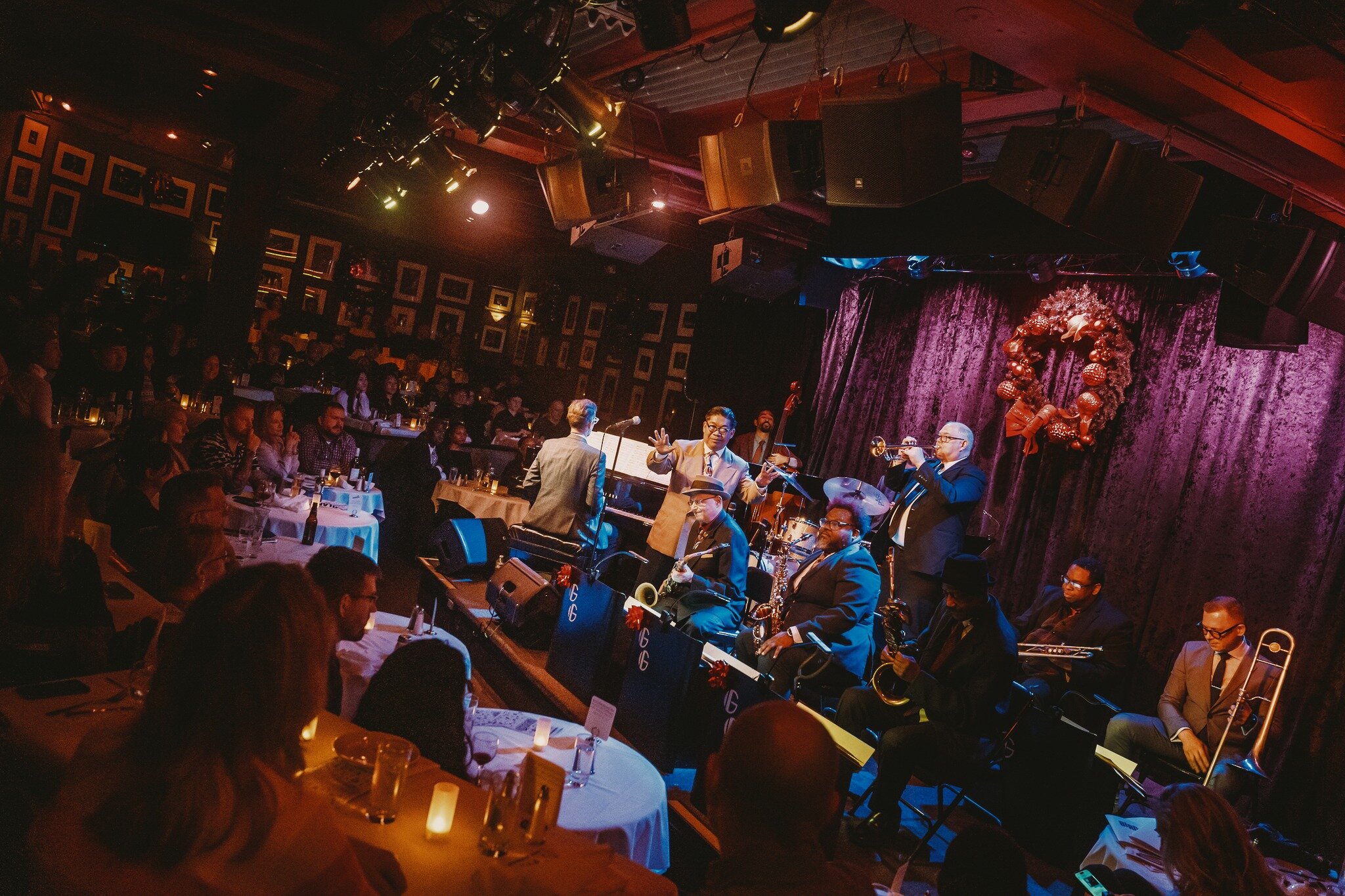 photos from our fun-filled &quot;Winter Wonderland Big Band Holiday Party&quot; this past December 10th, 2023 at Birdland Jazz Club (photo credit:  Hoyeon Choi)