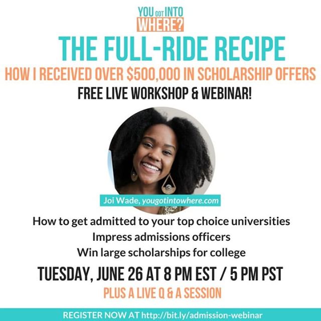 TODAY AY 8PM LEARN:⠀⠀⠀⠀⠀⠀⠀⠀⠀
⭐️The 4 places scholarship money is waiting for you⠀⠀⠀⠀⠀⠀⠀⠀⠀
⭐️3 resources I used to search for scholarships and colleges⠀⠀⠀⠀⠀⠀⠀⠀⠀
⭐️The main difference between students getting full-rides and students paying full price⠀⠀