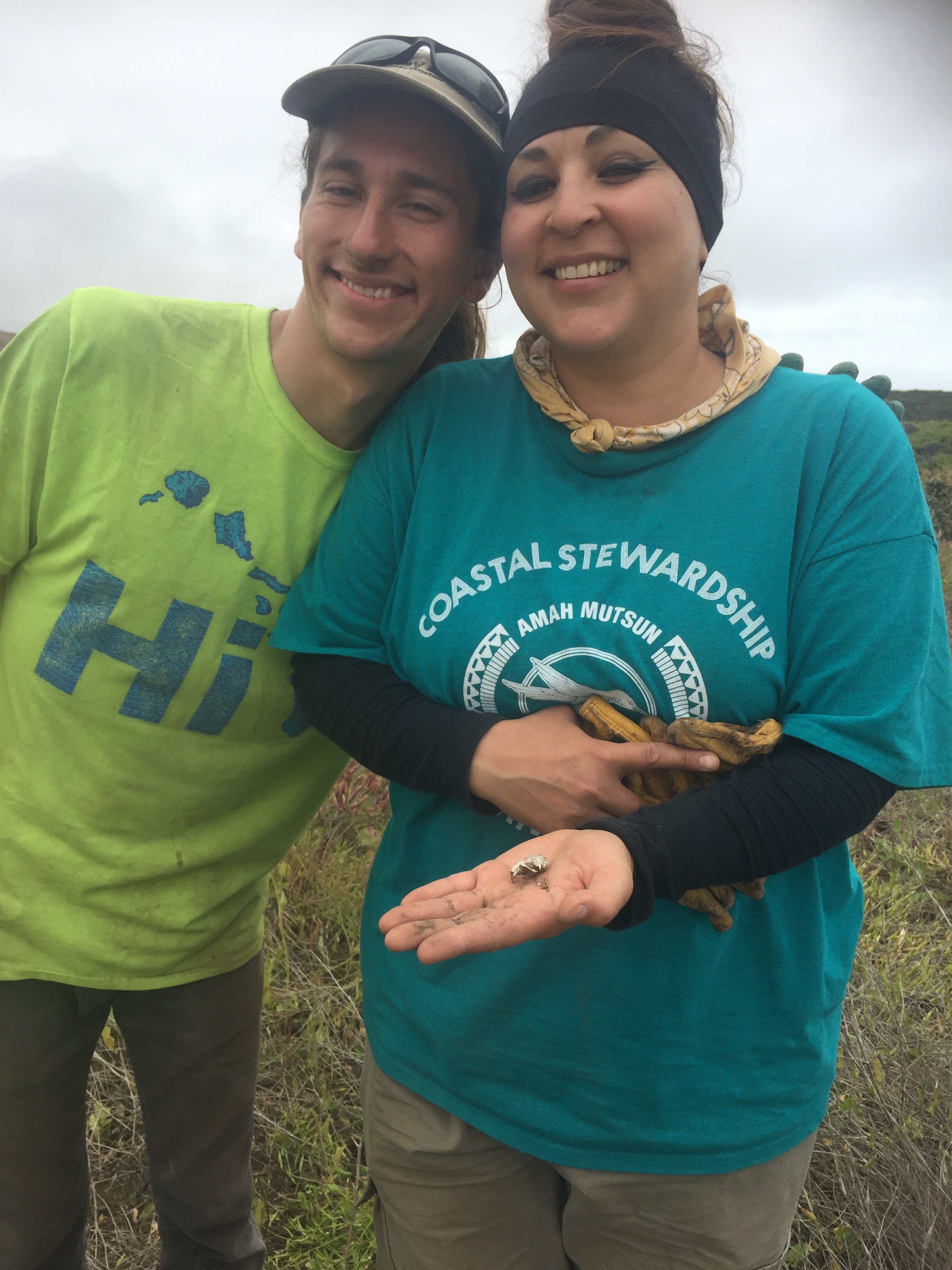 Native Stewards Steven Pratt (left) and Marcella Luna (right) serve as research assistants on the CCD survey project