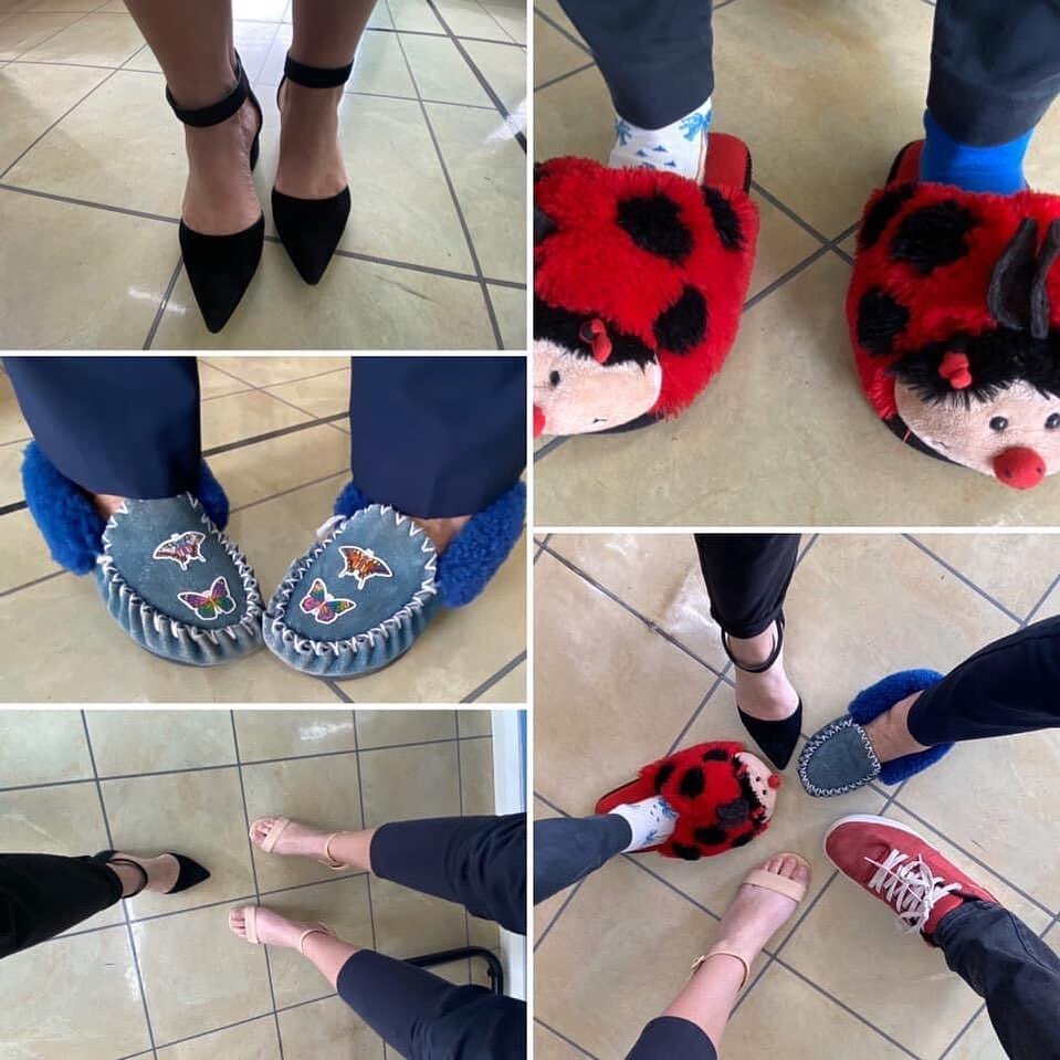 A bit of cheer during COVID-19 - 
Fancy Footwear Friday at NVOPS (social distancing maintained while taking the pics). #orthoticsandprosthetics #fancyfootwear #covi̇d19  #socialdistancing #greatershepparton