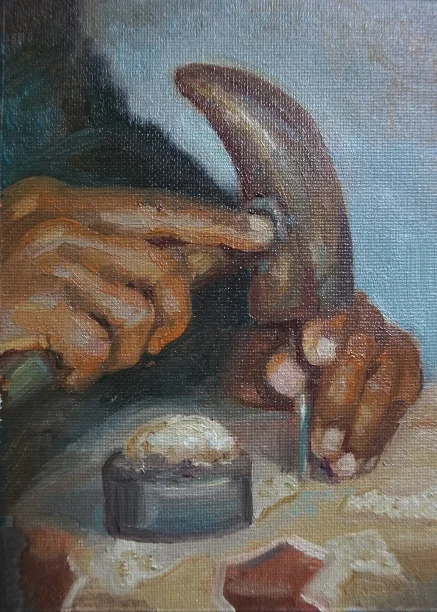  oil, 7" x 5"- Yogyakarta, Indonesia 