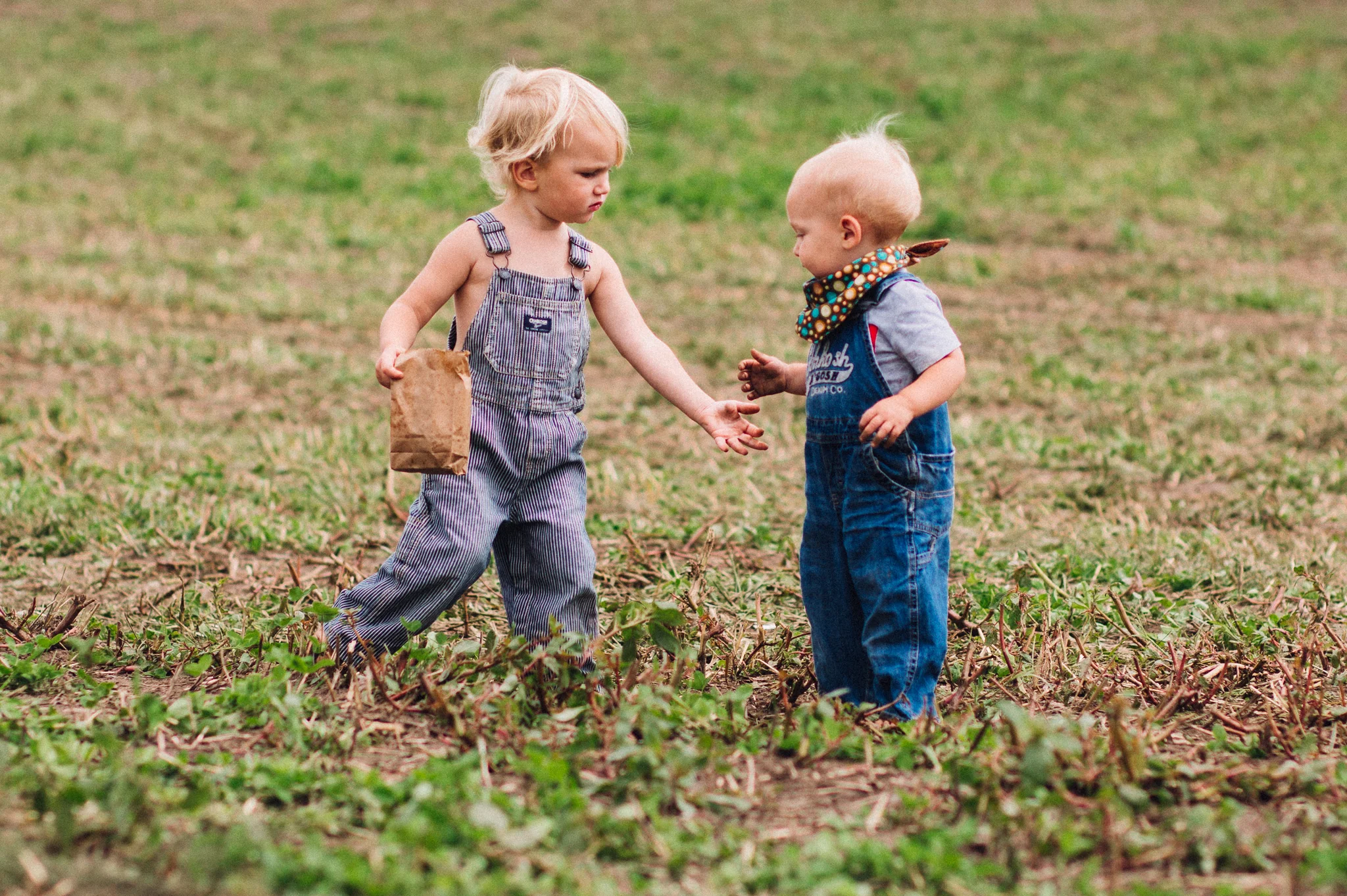 boys playing in field