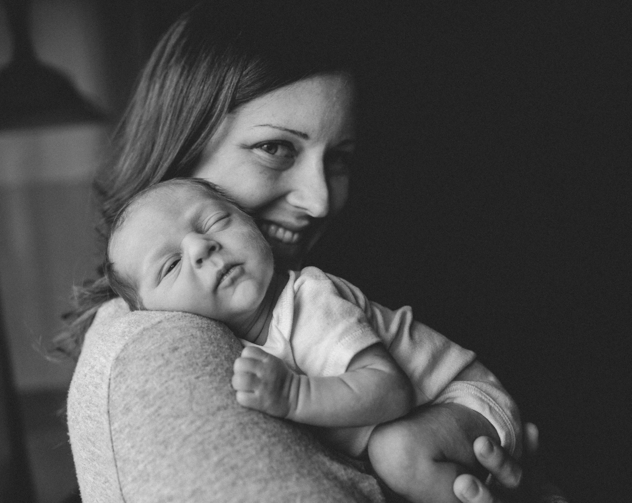 mom holding newborn