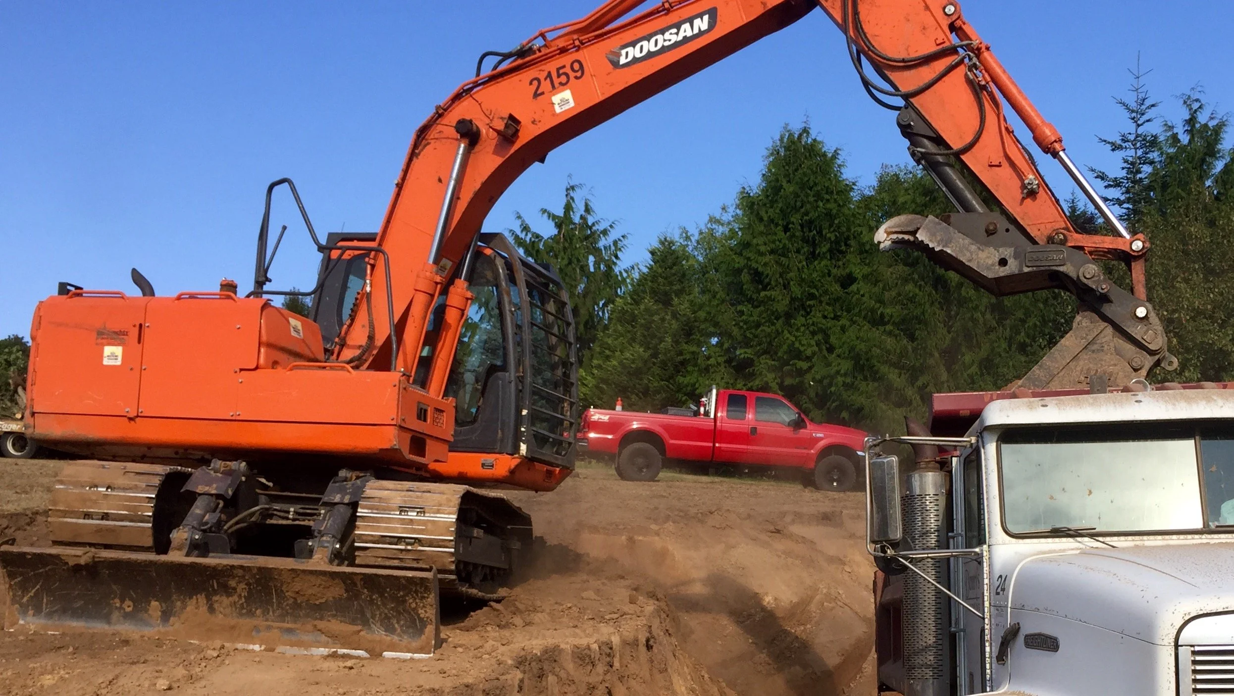 Excavation equipment near Longview, WA