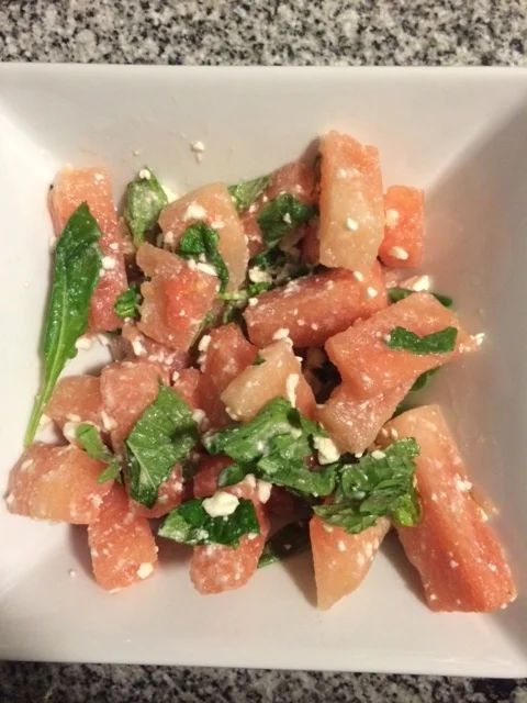 Watermelon, rocket, mint & feta salad