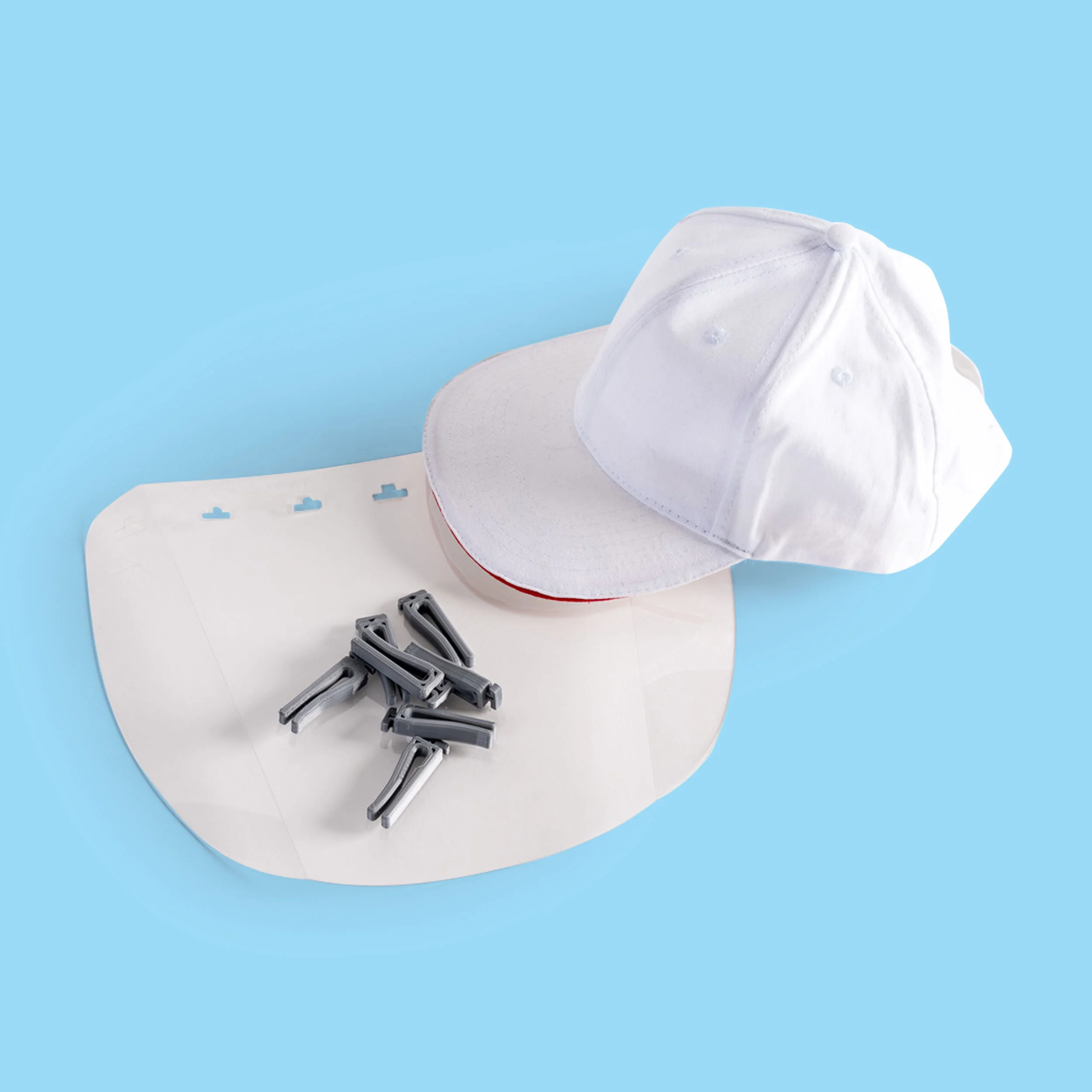 Face Shield w/ Hat Clips — Cross The 