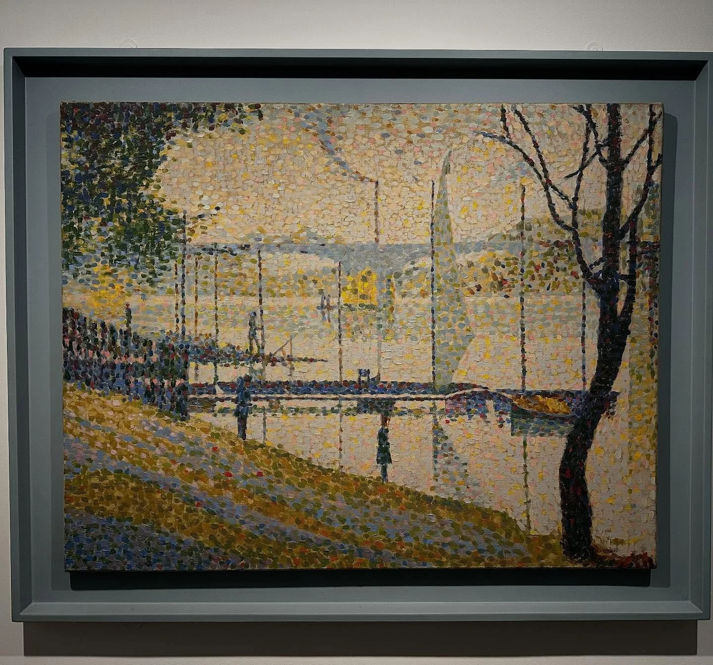 In 1959, a 28 year old Bridget Riley set herself the task to copy a Seurat painting. Her reference was a book&rsquo;s reproduction of one of his paintings and the exercise set her on a path learning how to place colours together which in turn lead to