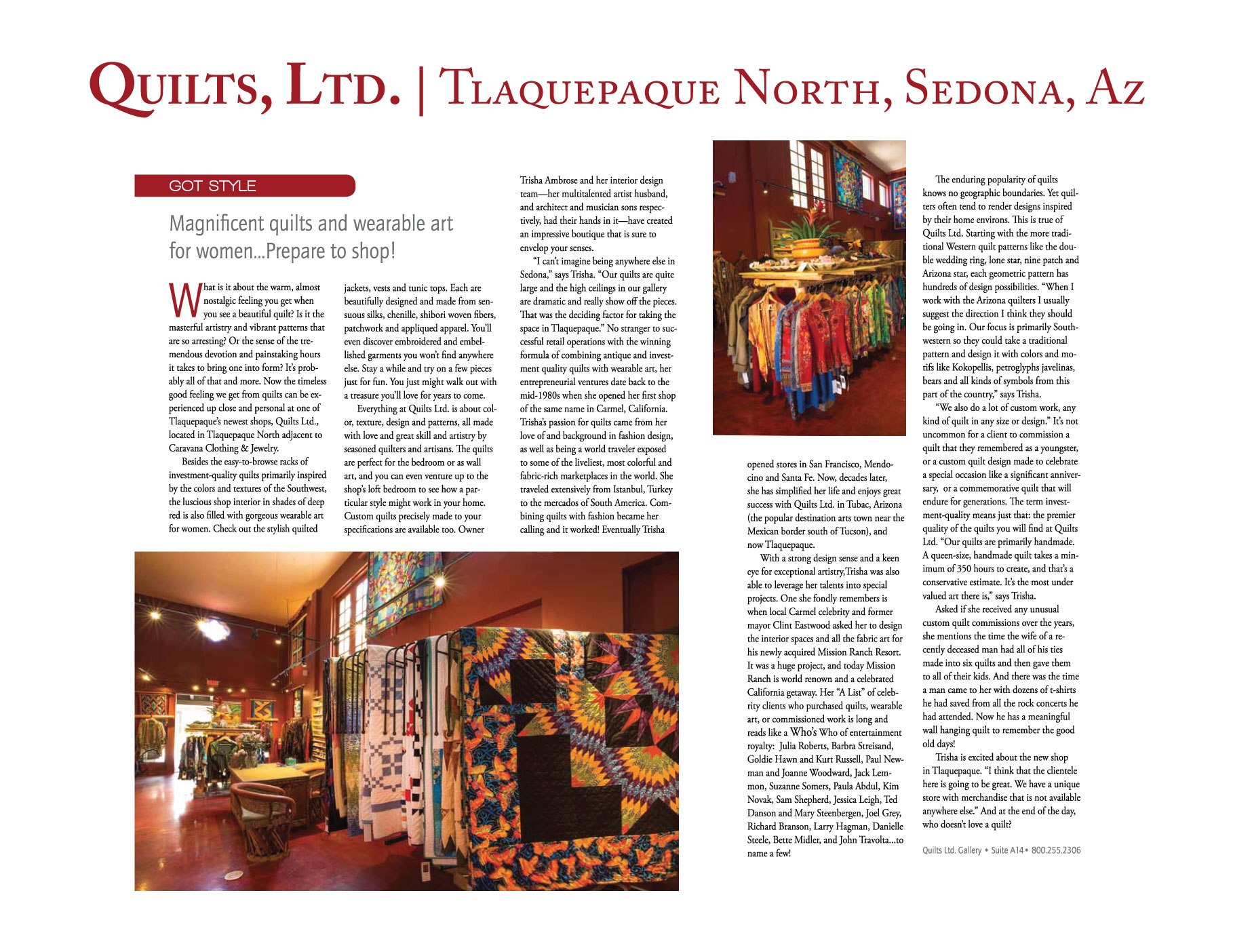 About — Quilts Ltd Sedona