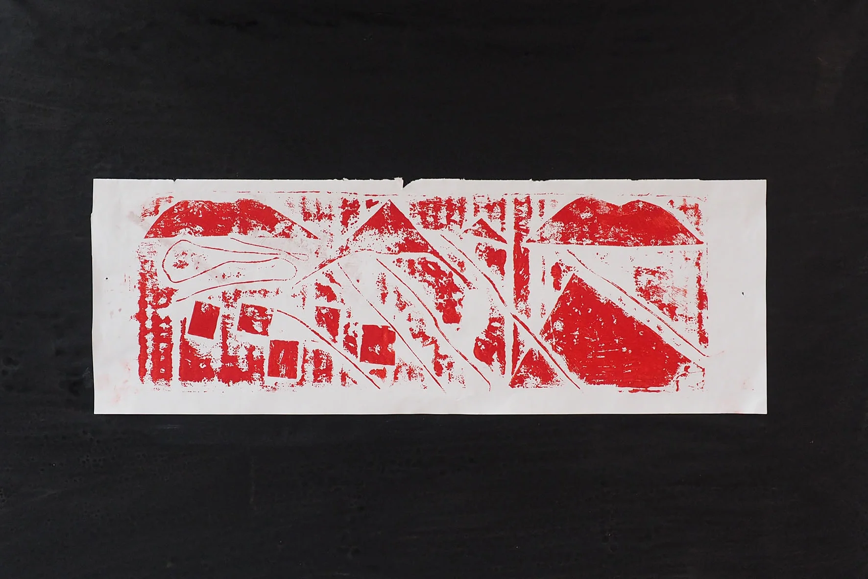 I have been trying to make prints using elements from the Japanese landscape the size of the work is A4.