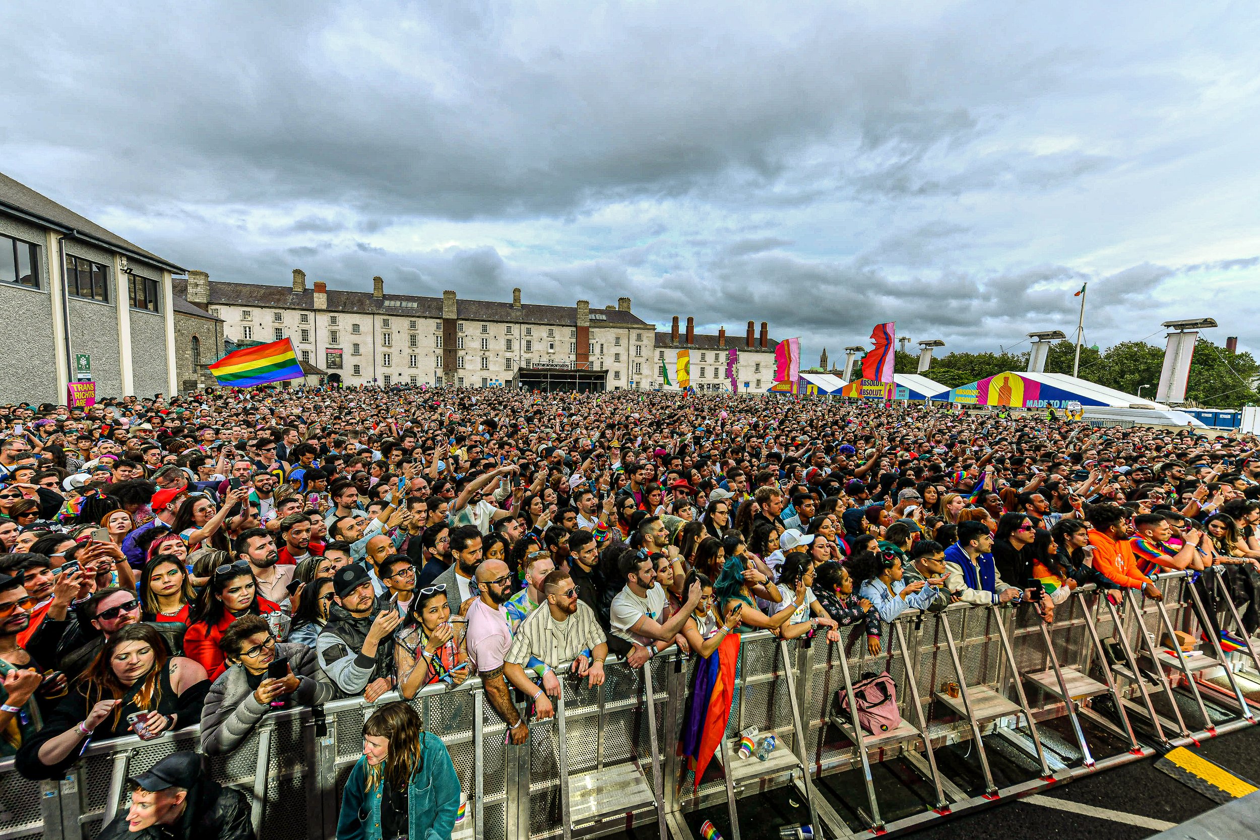 Crowd at the Mother Pride Block Party in The National Museum of Ireland