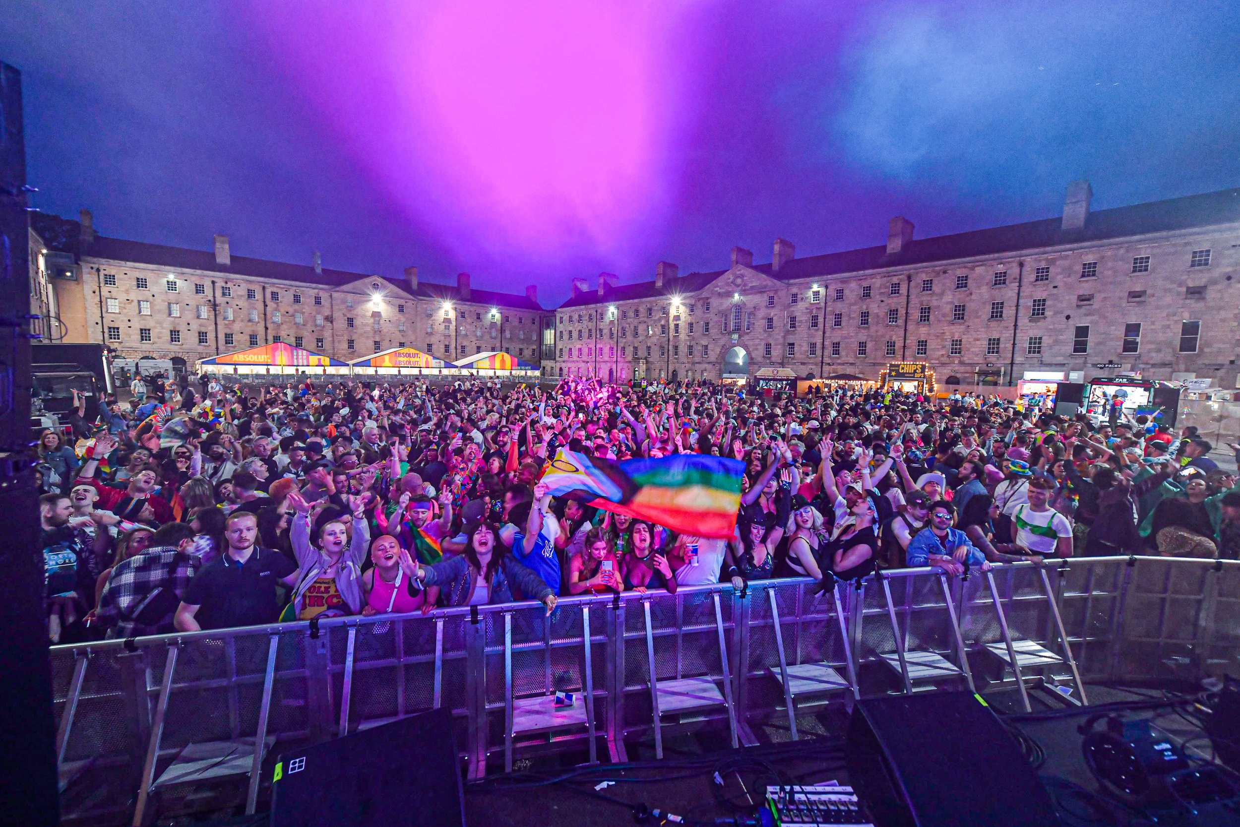 Crowd at Second Stage at Mother Pride Block Party in The National Museum of Ireland