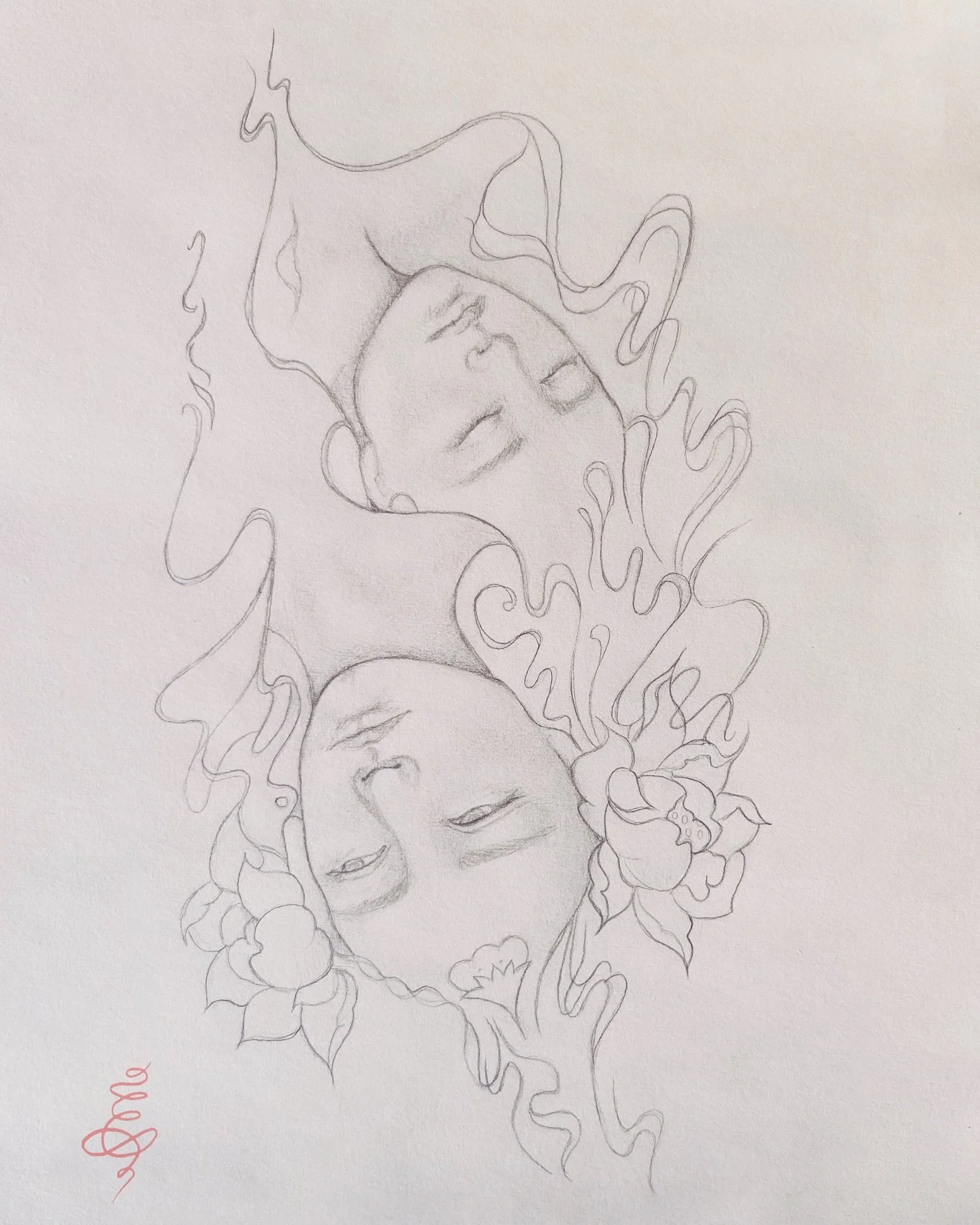 From my sketchbook today. 
Asleep in this world, awake in another ➰