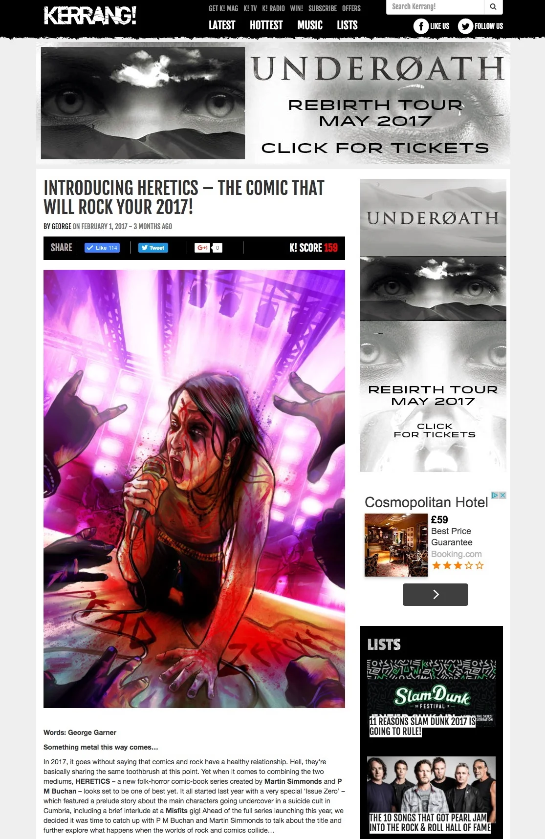 Kerrang! Magazine - Introducing HERETICS - The comic that will rock 2017!