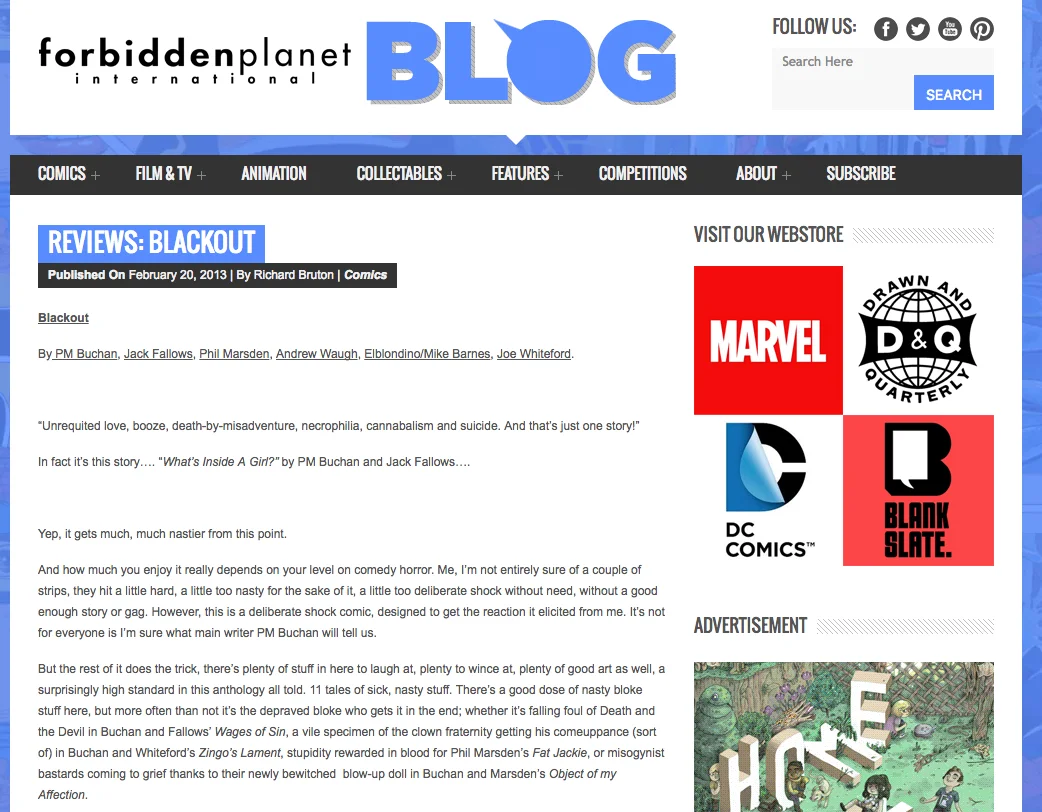 Forbidden Planet International - BLACKOUT review