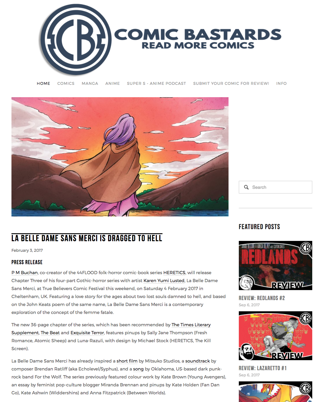Comic Bastards - La Belle Dams Sans Merci is dragged to Hell