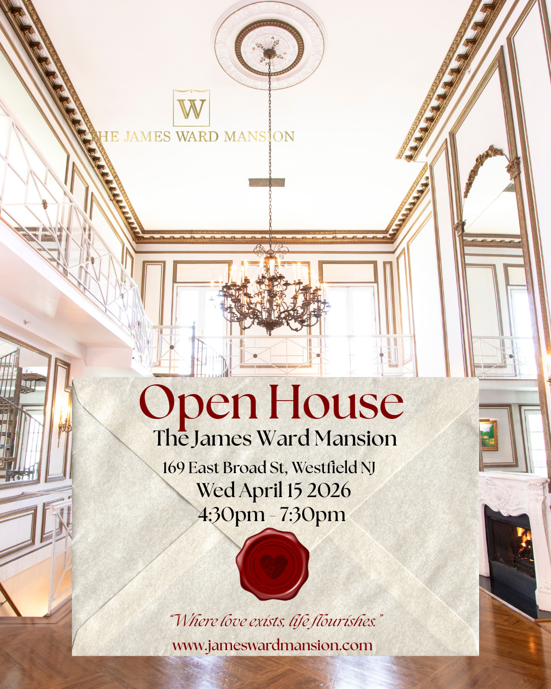 Open House Wednesday April 15 2026 The James Ward Mansion