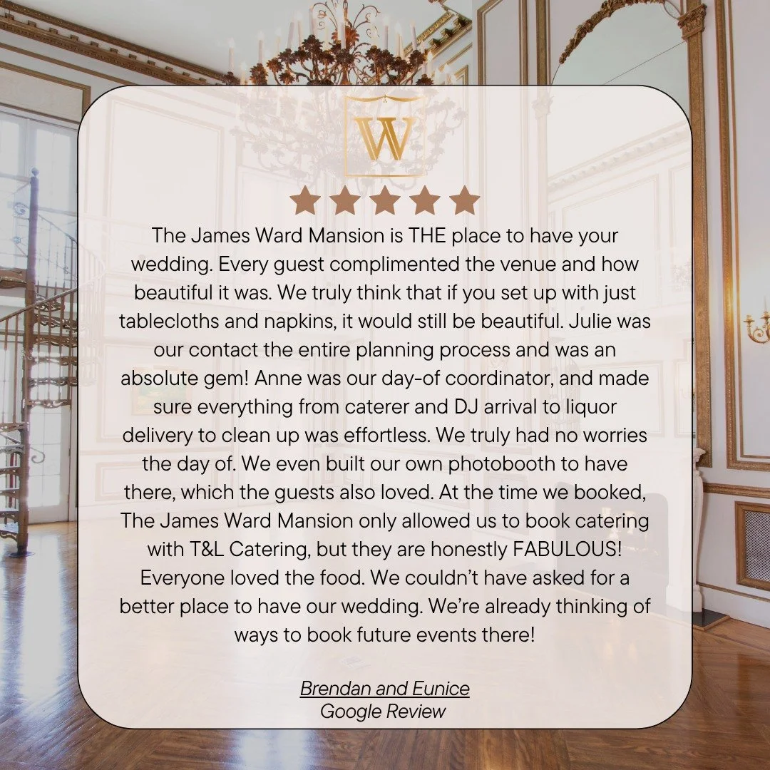 Thank you so much, Brendan and Eunice for your kind words.  It was an absolute honour to be part of your special day.  We really look forward to planning more events with you. 

Come experience the mansion for yourself at our next Open House taking p