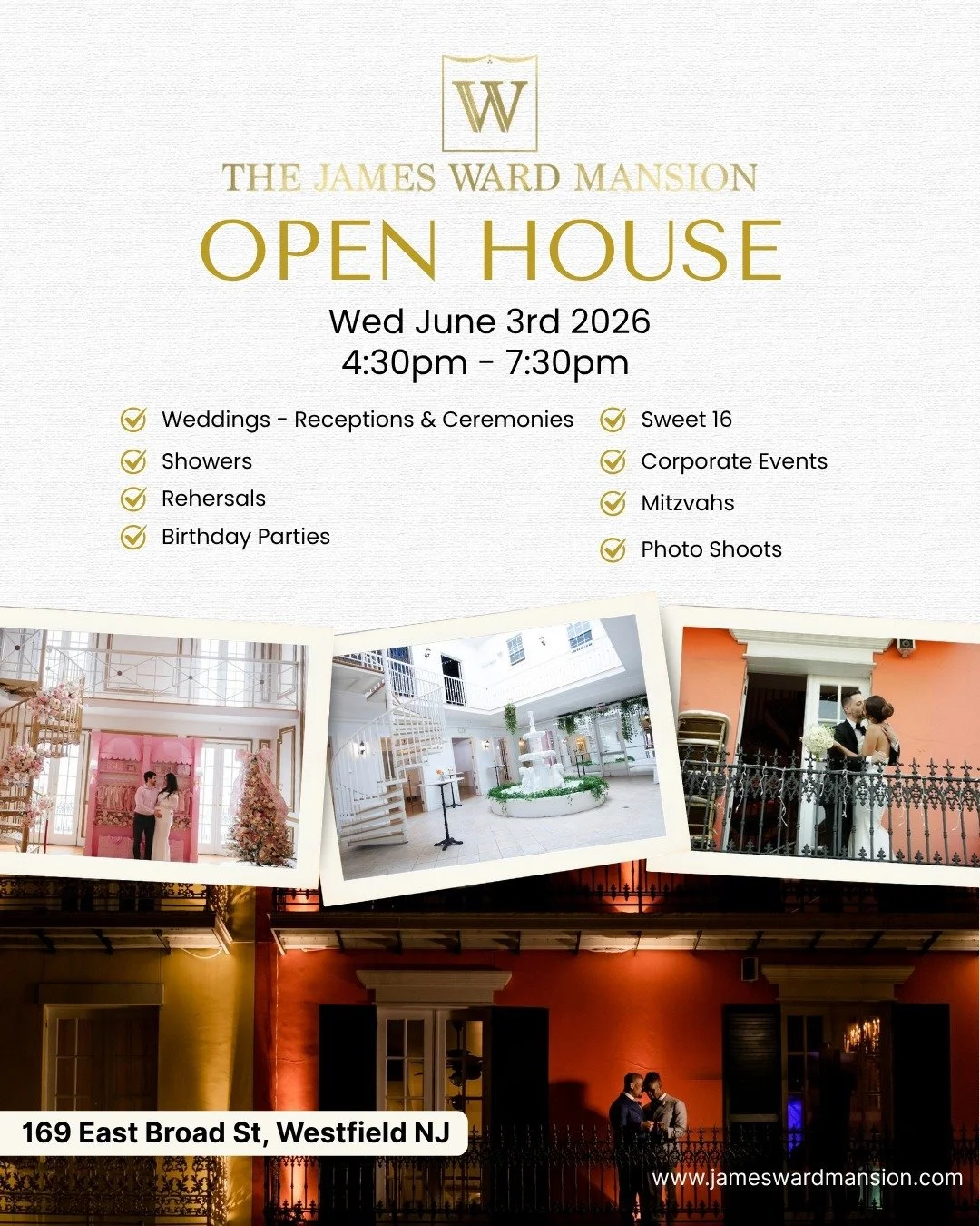 June is here, and there&rsquo;s no better time to experience The James Ward Mansion in its summer glow. ☀️

Join us for our OPEN HOUSE and see the venue&rsquo;s sunlit spaces and the perfect backdrops for weddings, baby showers, and unforgettable cel