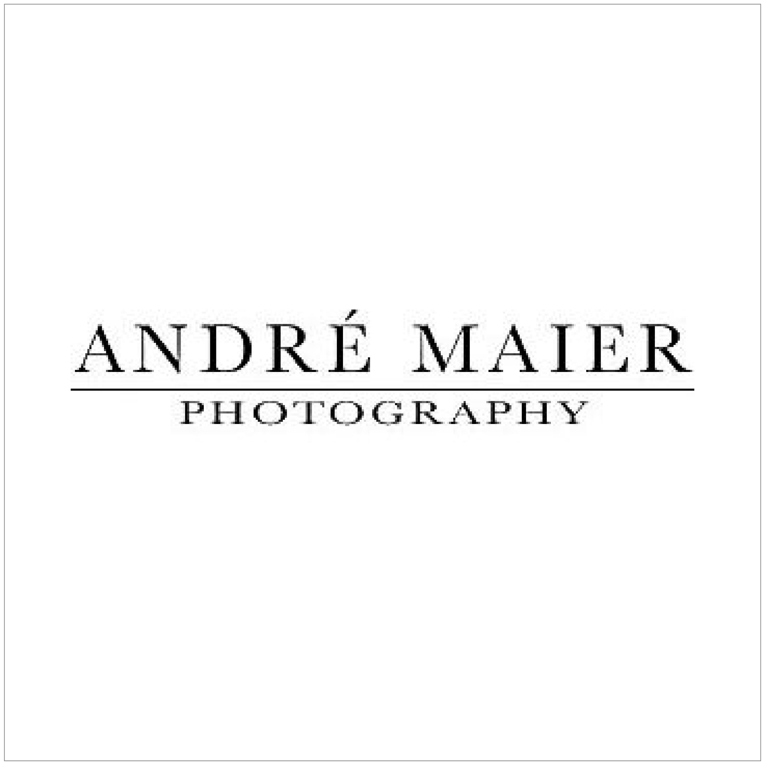 Book cover titled 'André Maier Photography' with a plain white background.