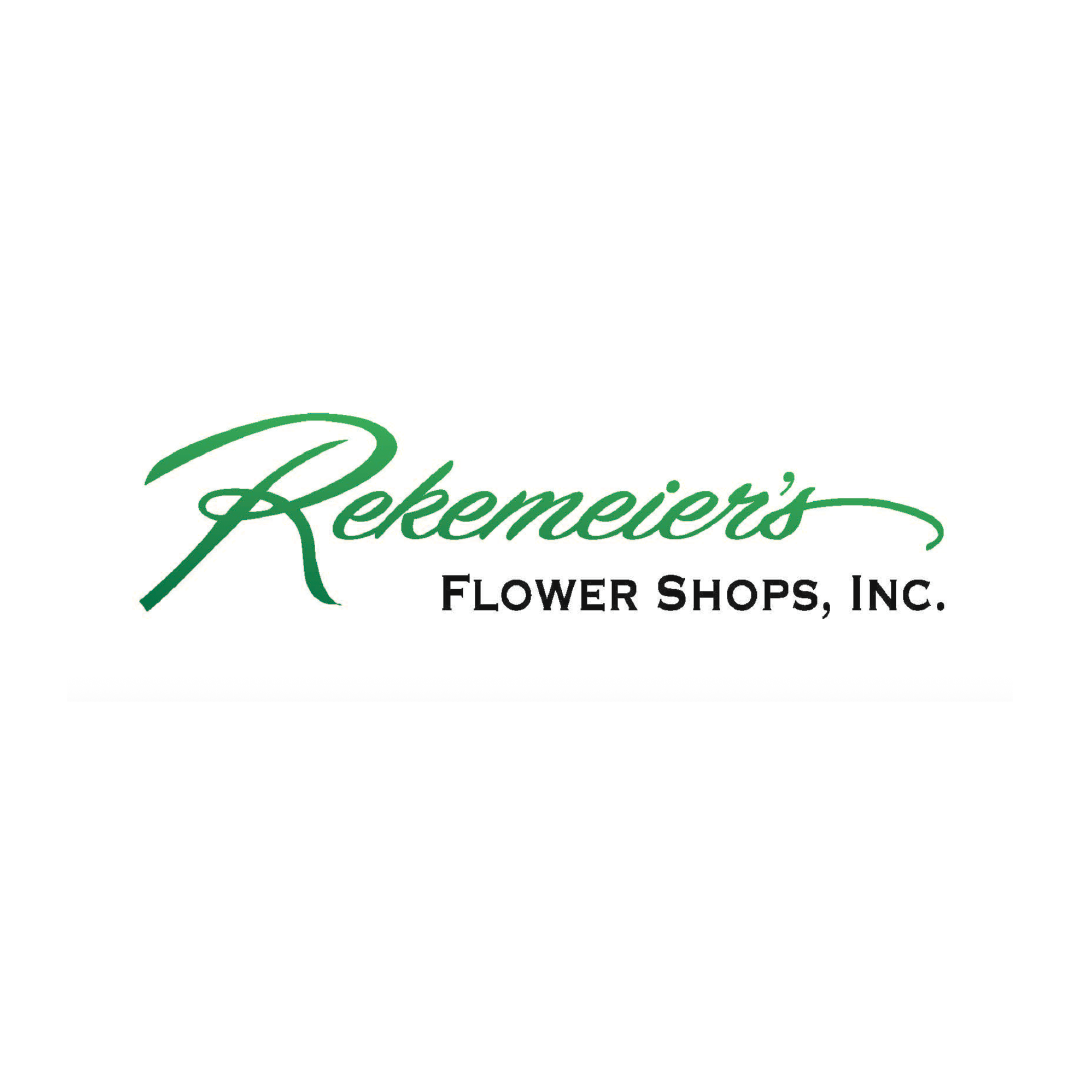 Logo for Rekeemer's Flower Shops, Inc., with the shop's name in green cursive and black serif fonts.