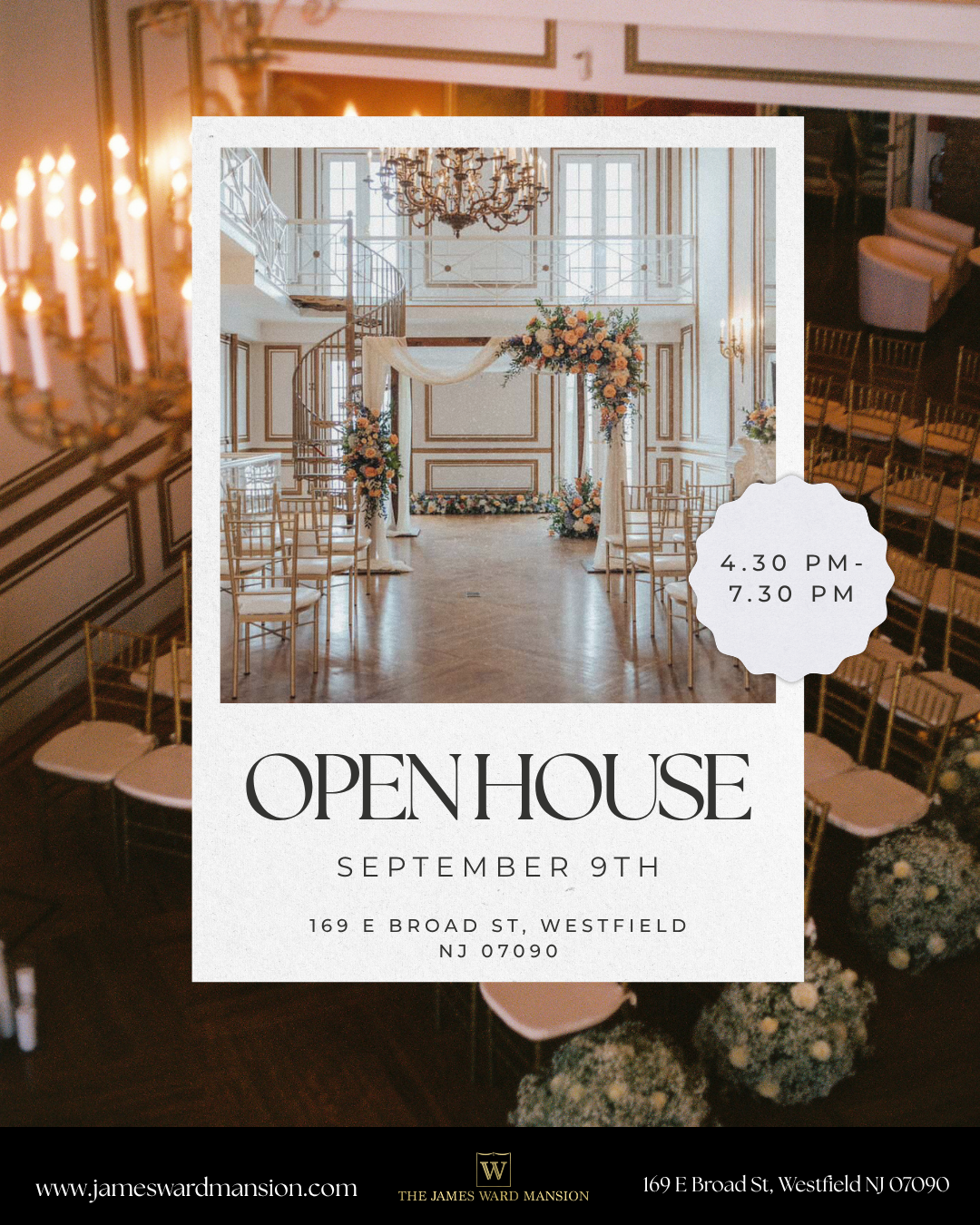 Open House Wednesday Sept 9th The James Ward Mansion Westfield NJ