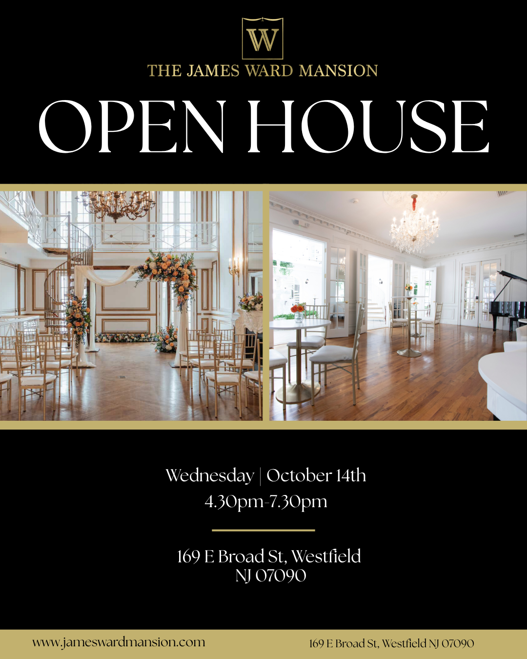 Open House Wednesday, October 14 The James Ward Mansion Westfield NJ 