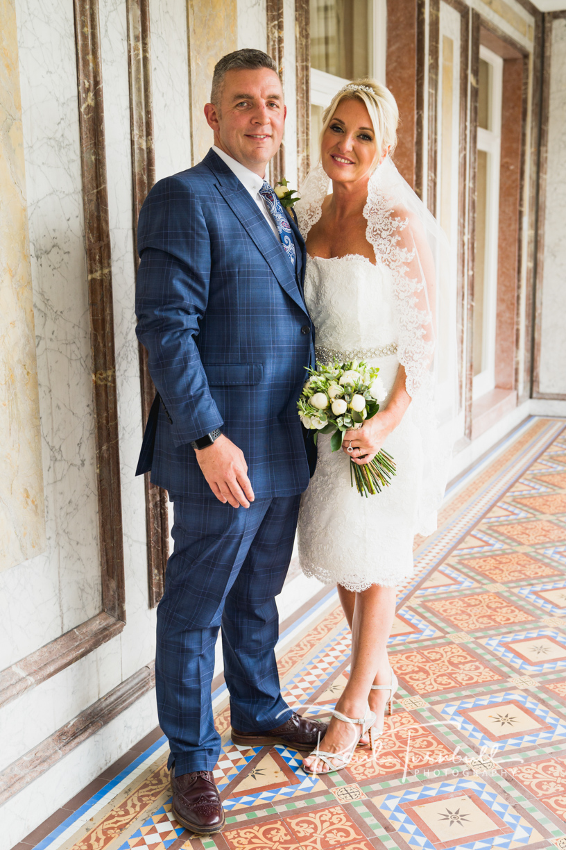 Bride and Groom Posing at Harrogate Register Office. Wedding Photographer Yorkshire