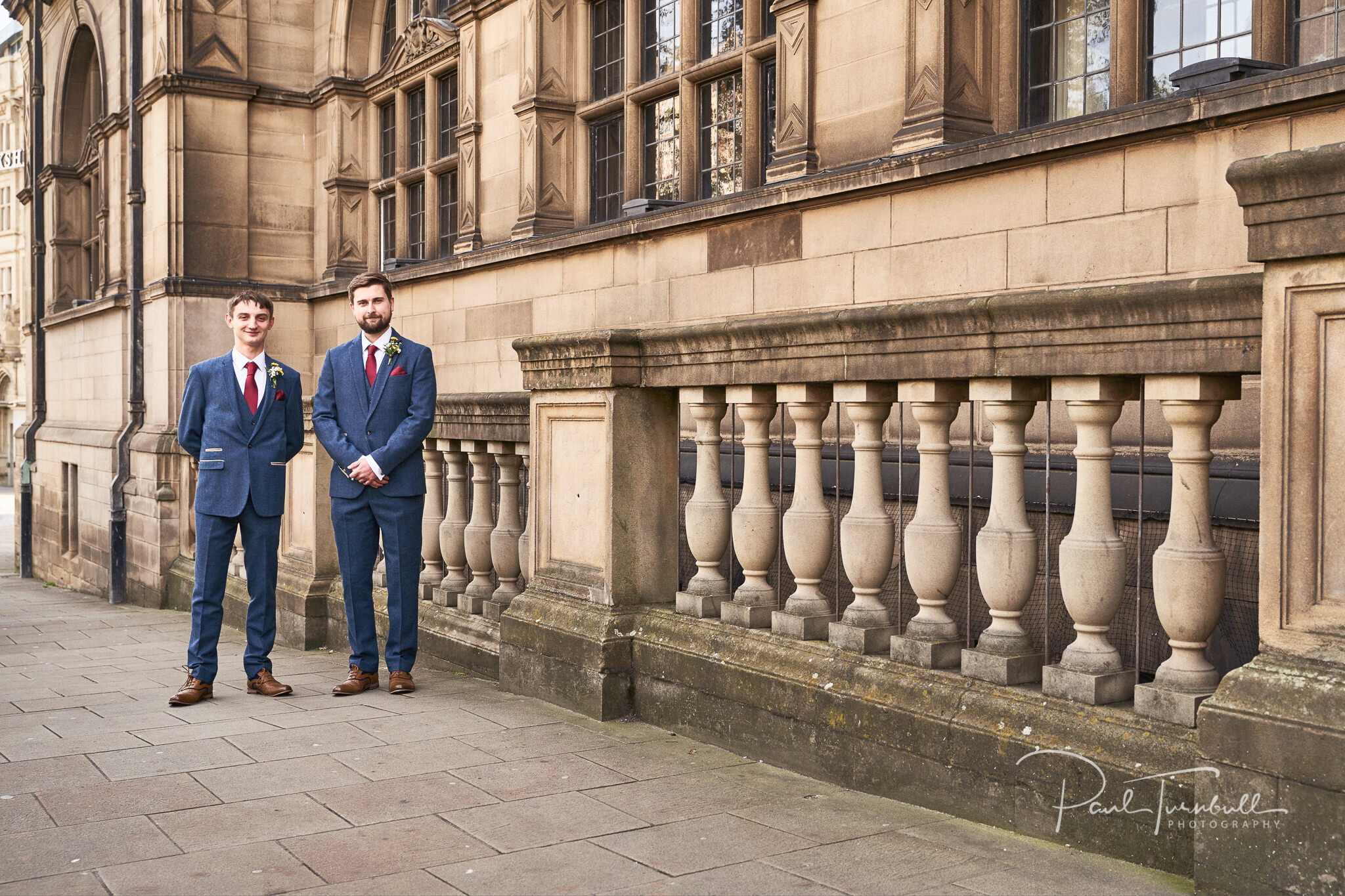 Groom and Best Man at Sheffield Town Hall